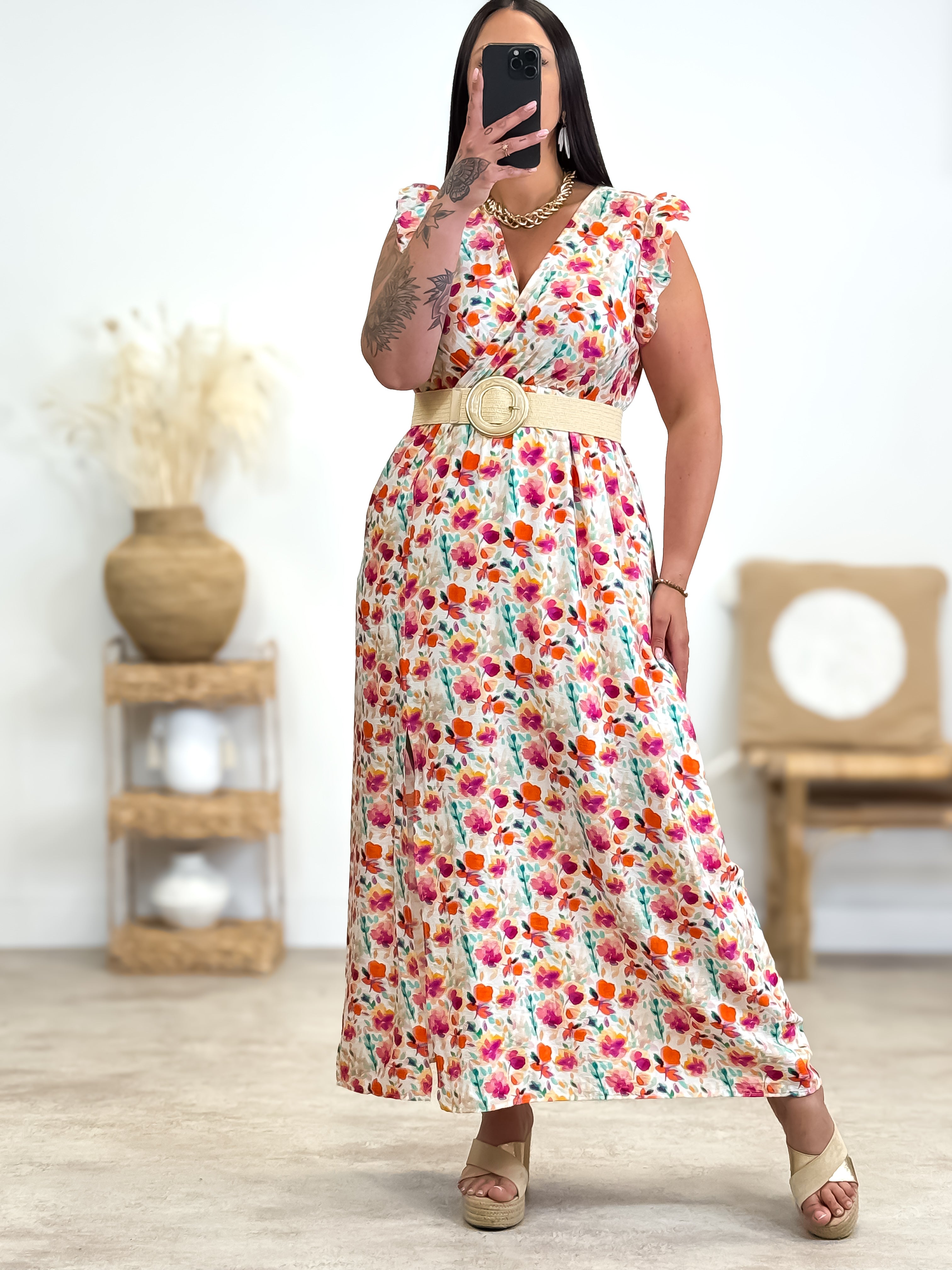 Robe - Tina - Rose & Orange
