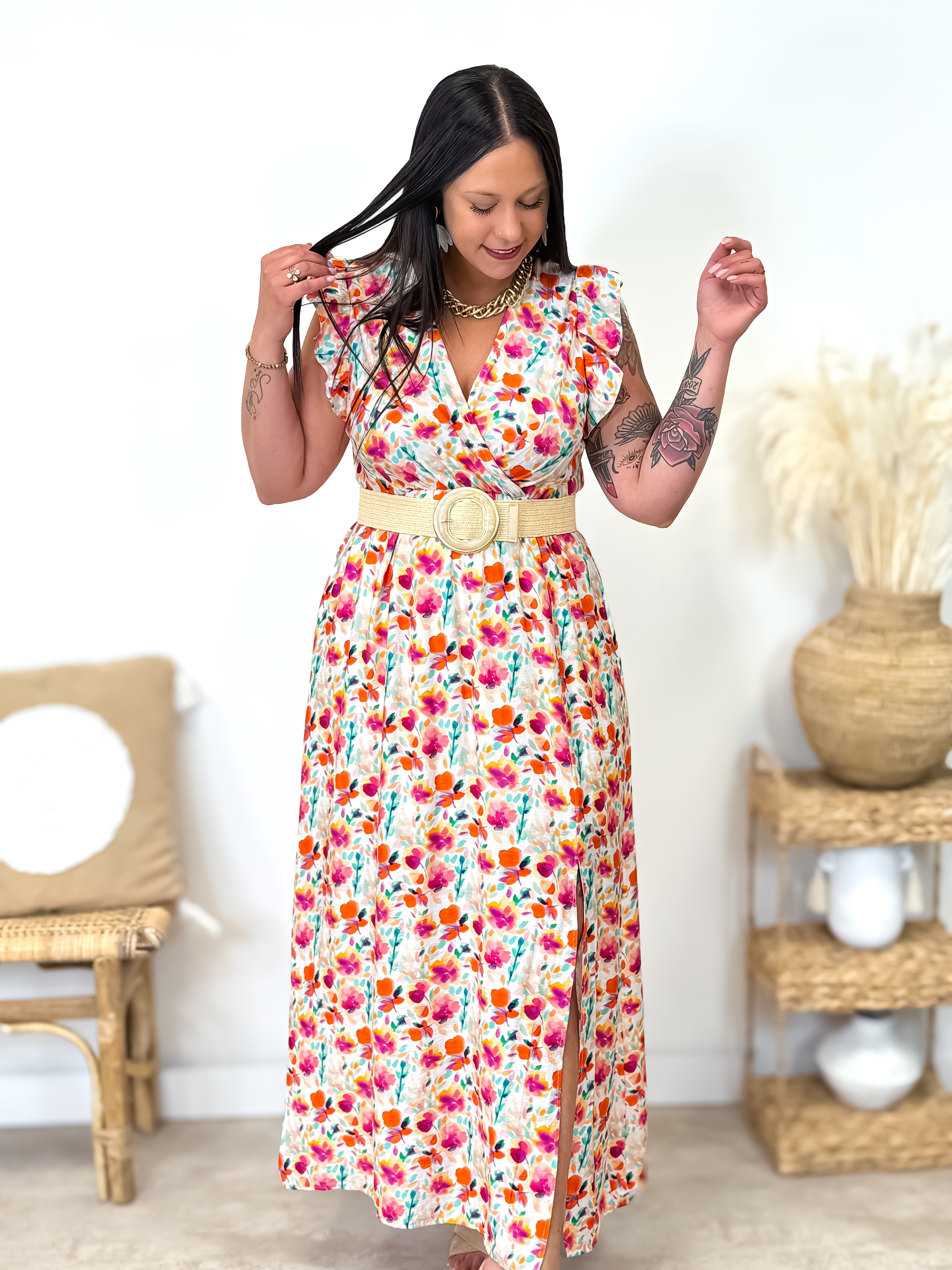 Robe - Tina - Rose & Orange