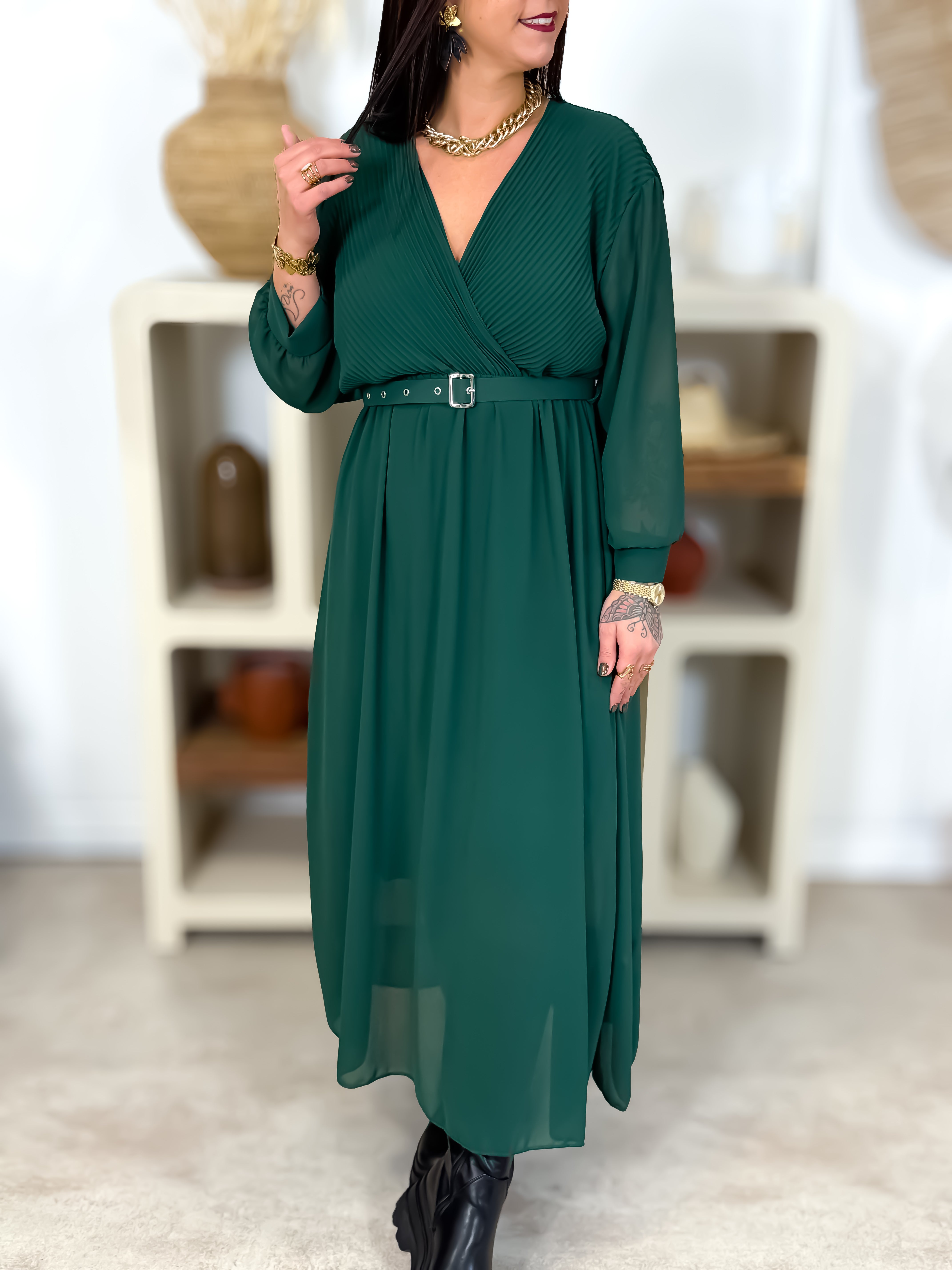 Robe Longue - Krystelle - Vert