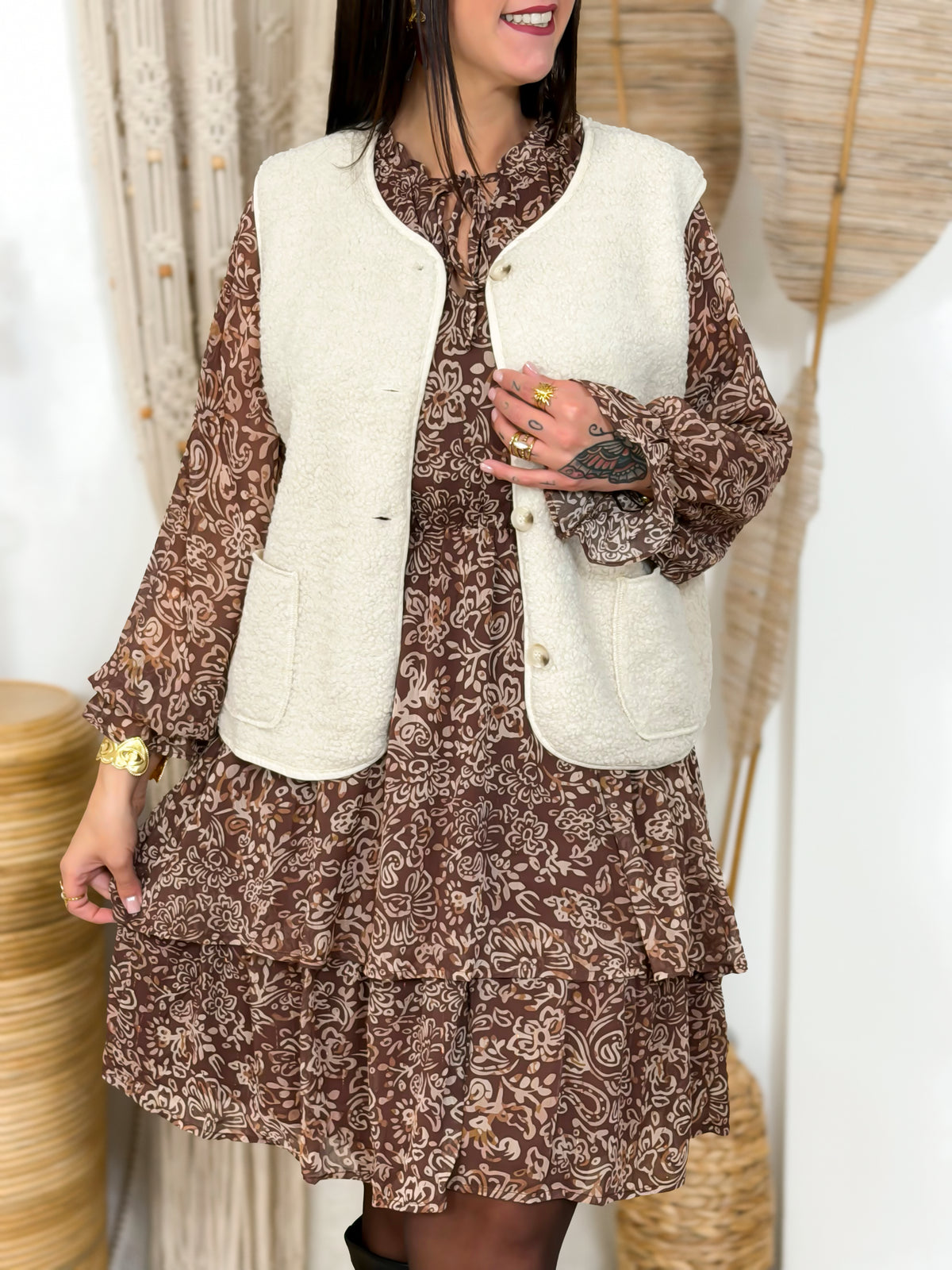 Veste Sans Manches - Line - Ecru