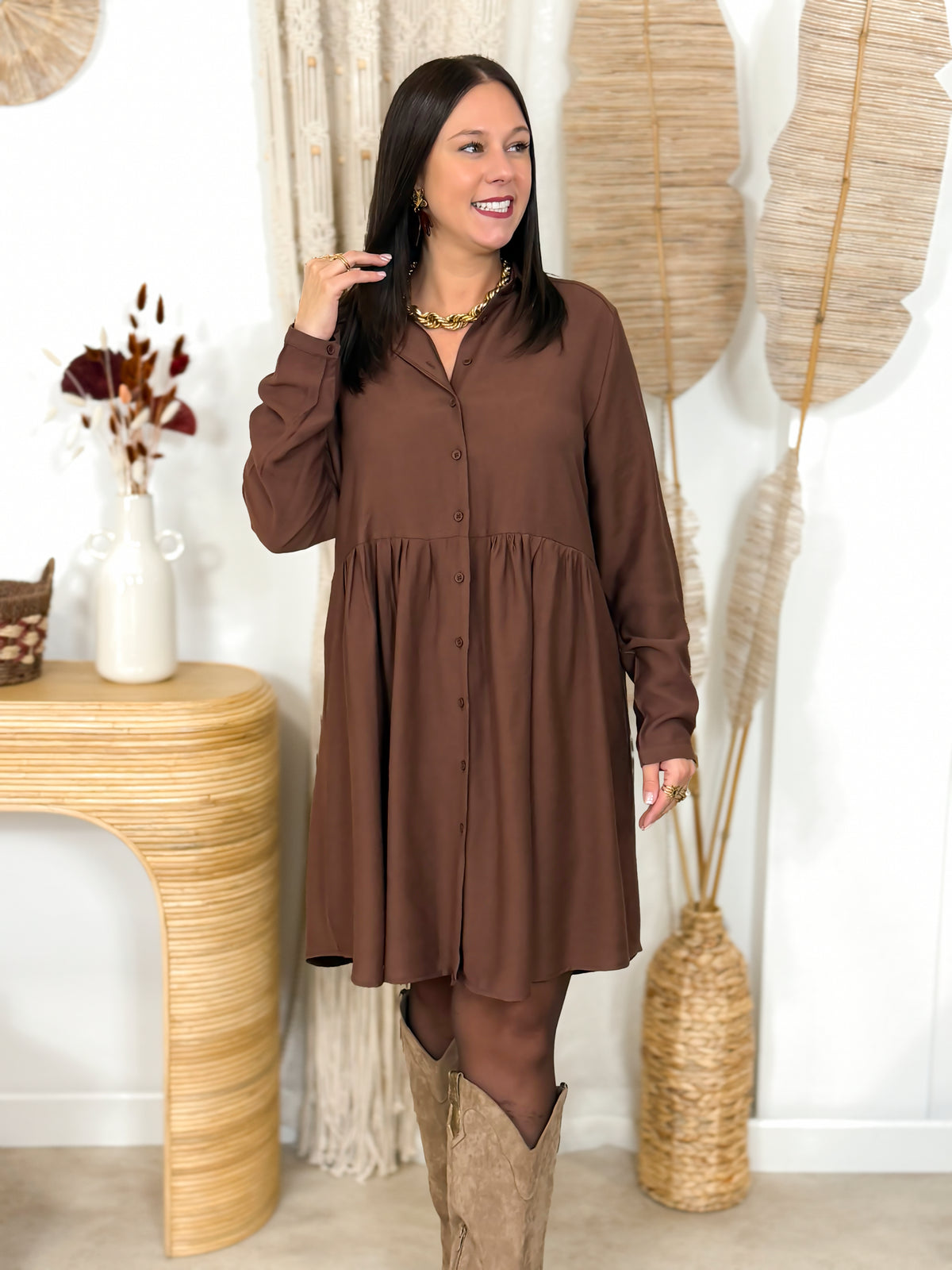 Robe Courte - Gwenaelle - Marron