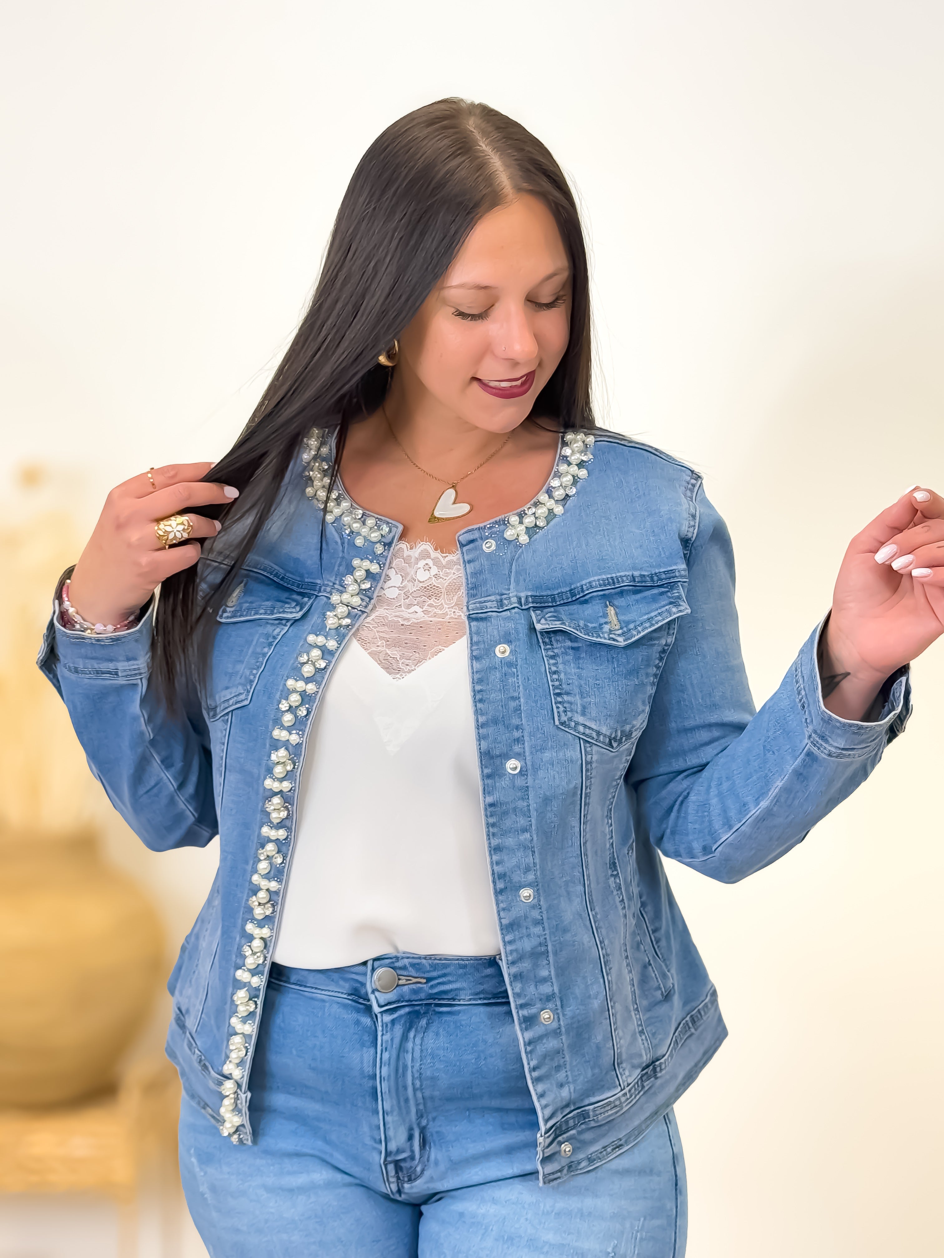 Veste en jeans - Anabella - Bleu