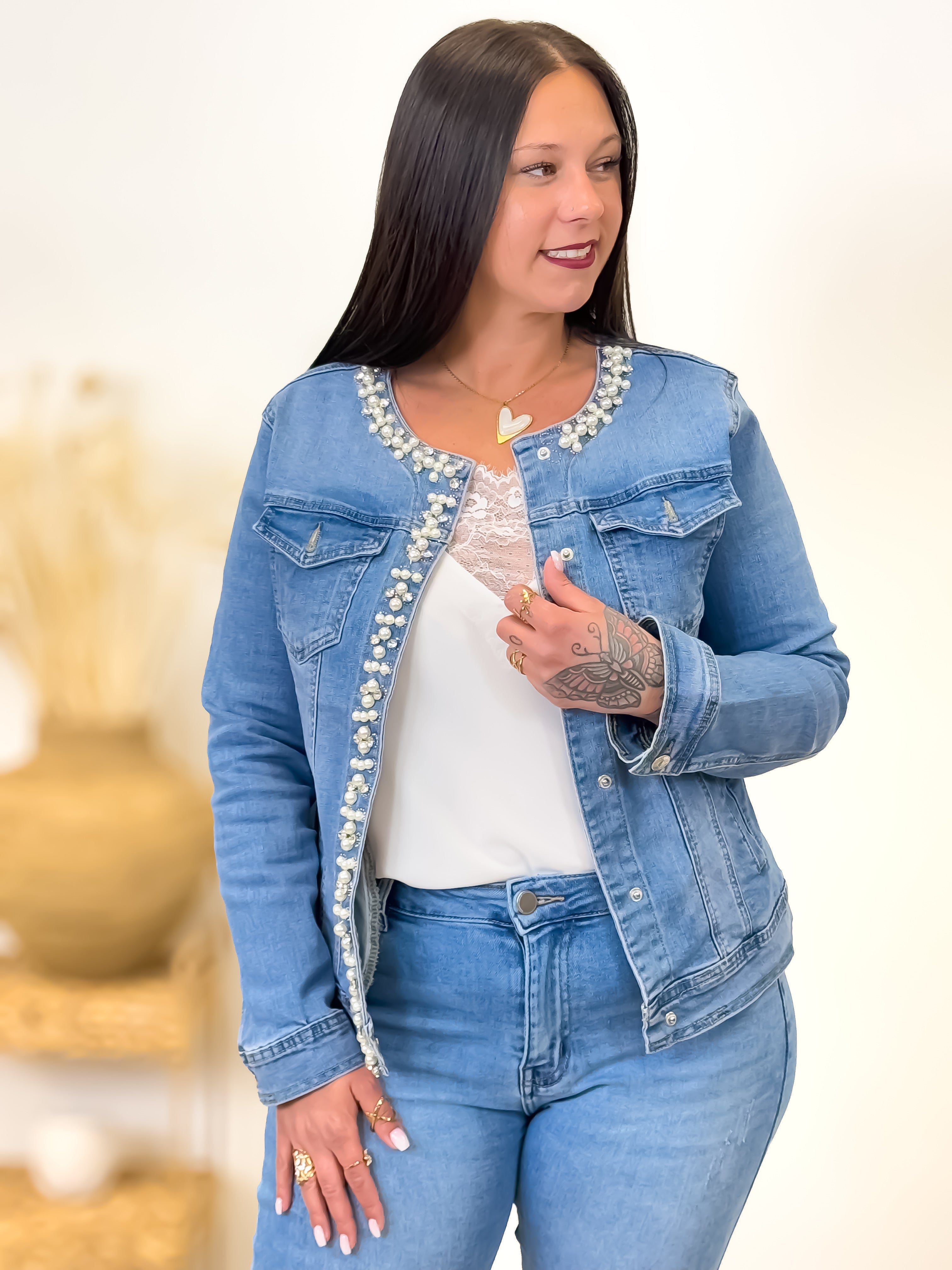 Veste en jeans - Anabella - Bleu