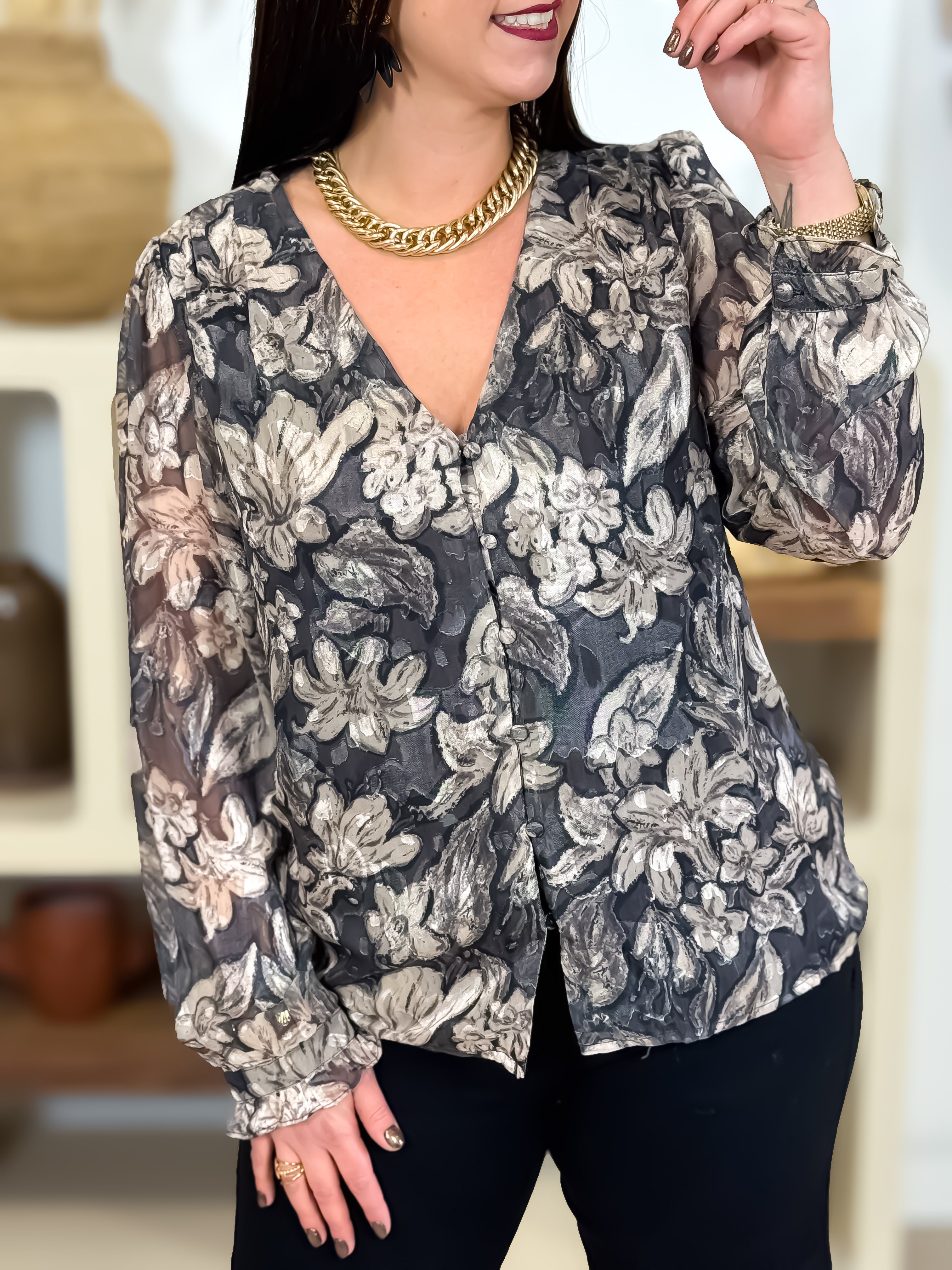 Chemisier - Linaelle - Noir & Gris