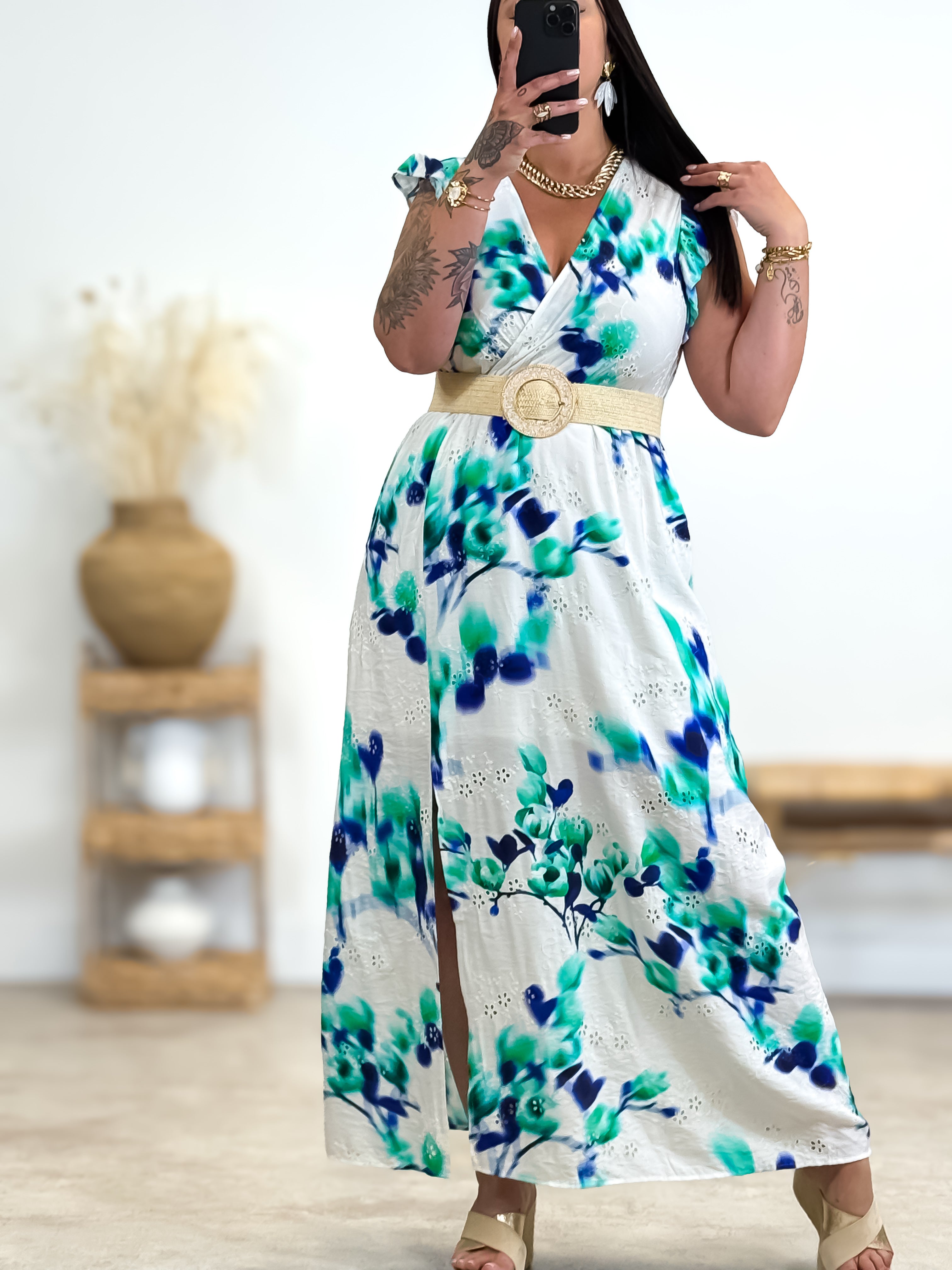 Jurk - Adina - Blauw & Groen