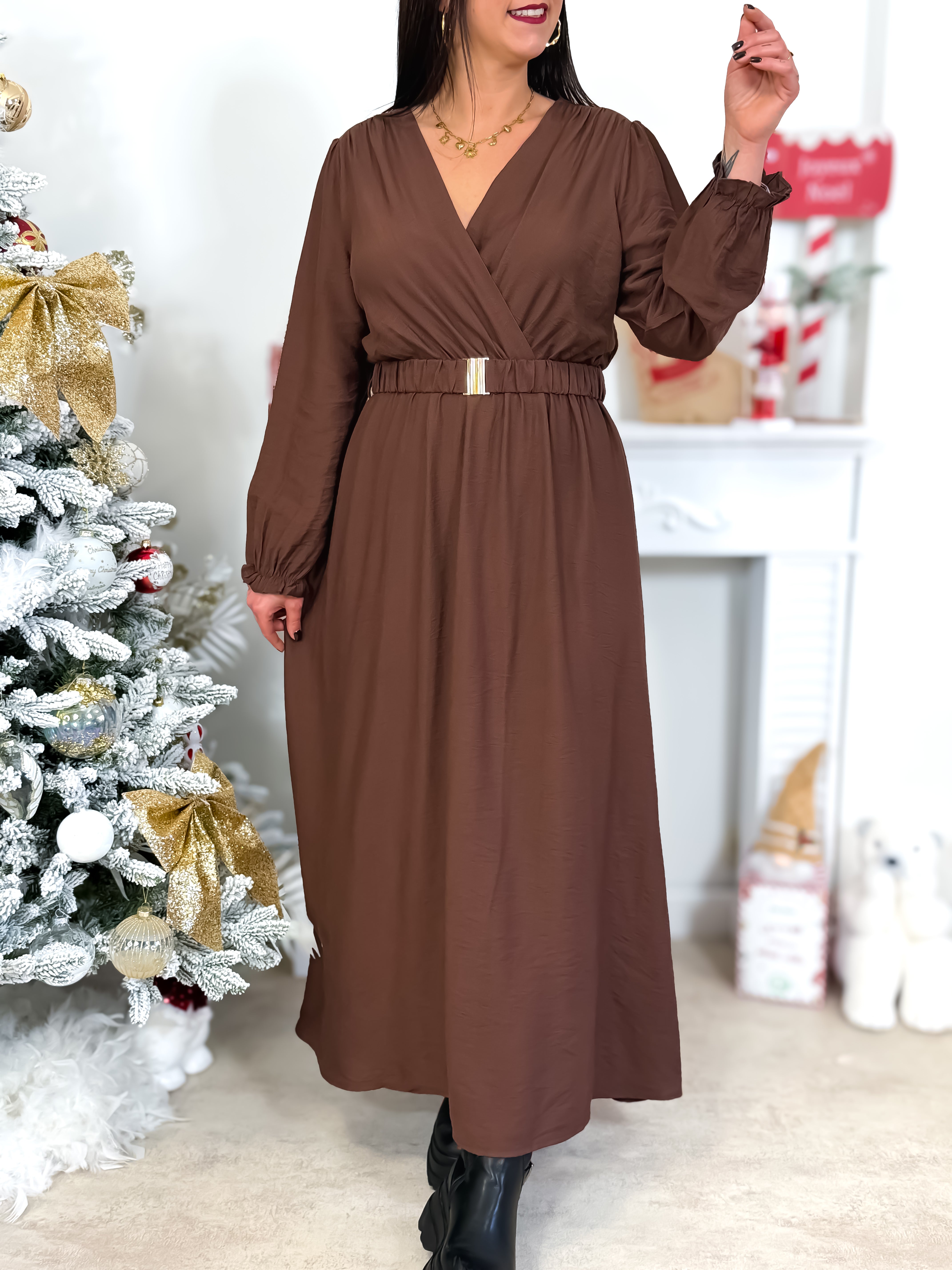 Robe Longue - Lucia - Chocolat