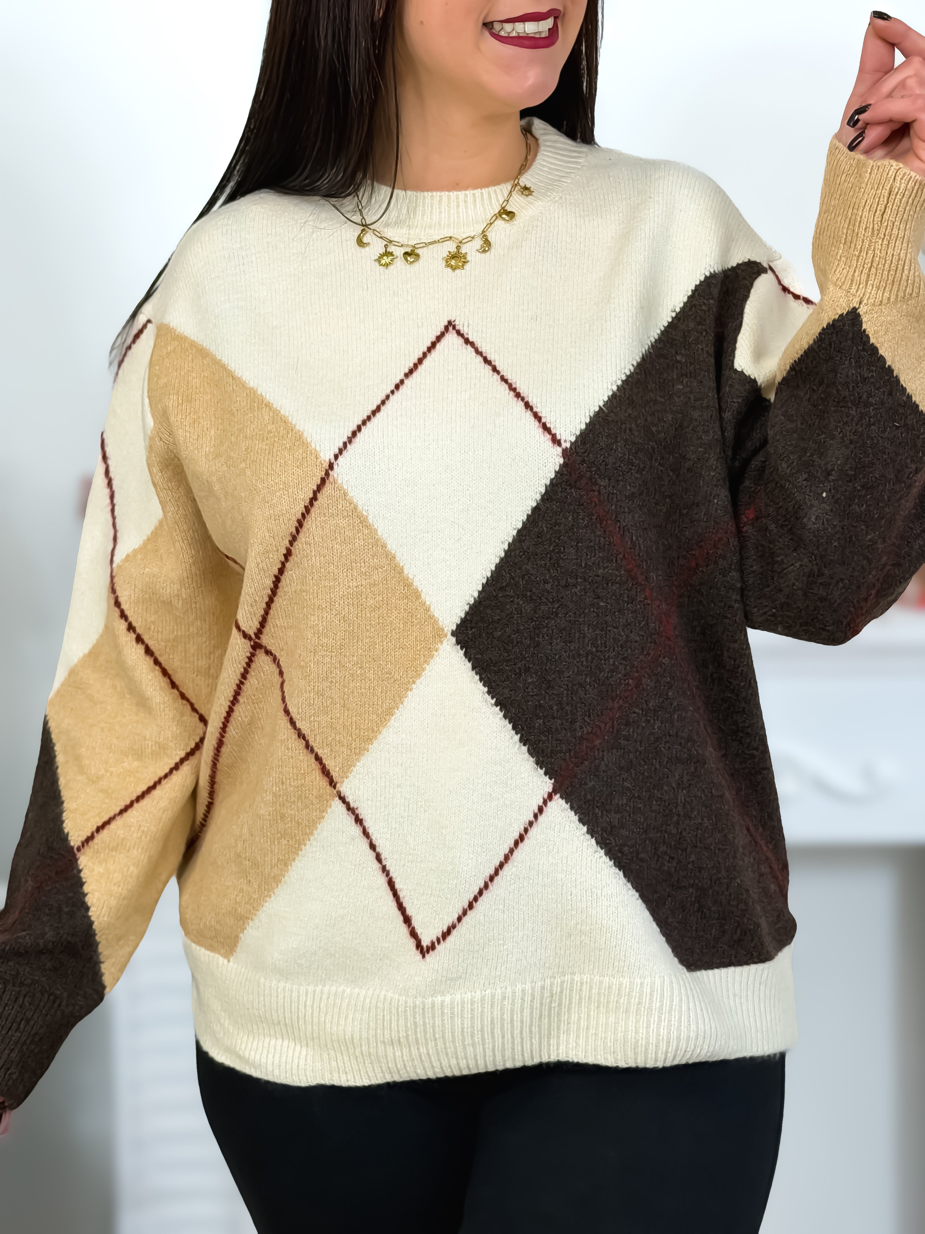 Pull - Yuna - Beige & Brun