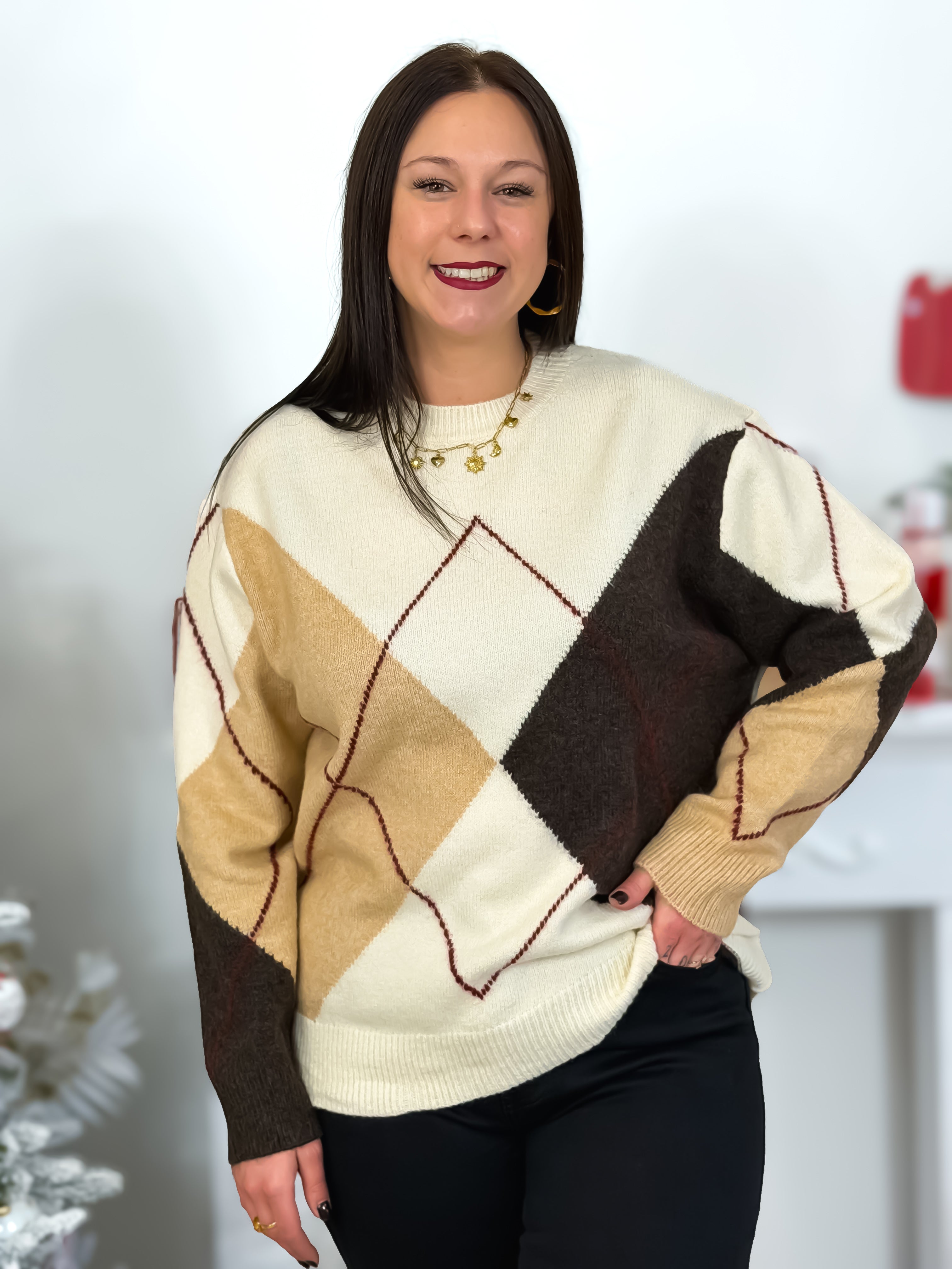 Pull - Yuna - Beige & Brun