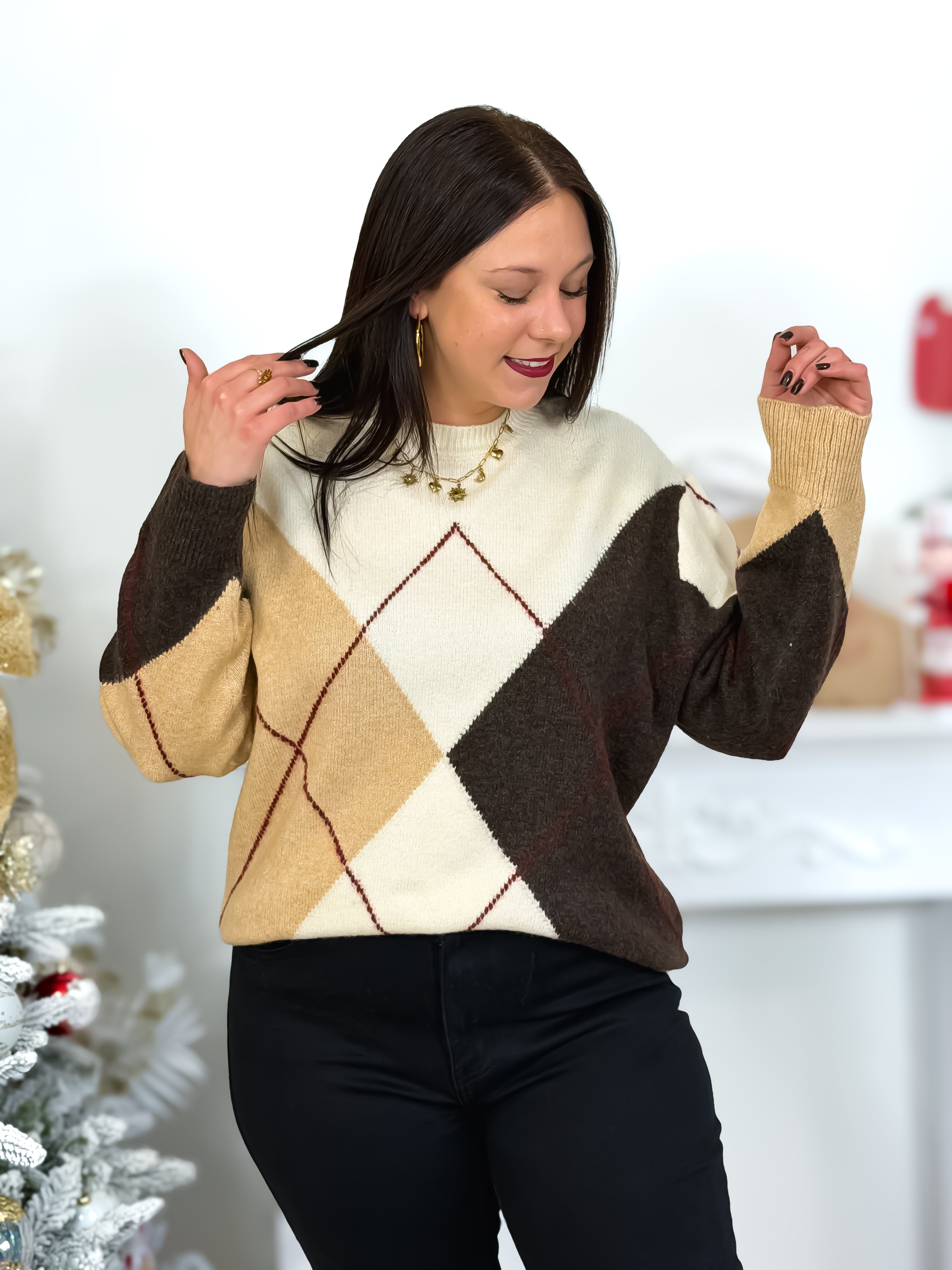 Pull - Yuna - Beige & Brun