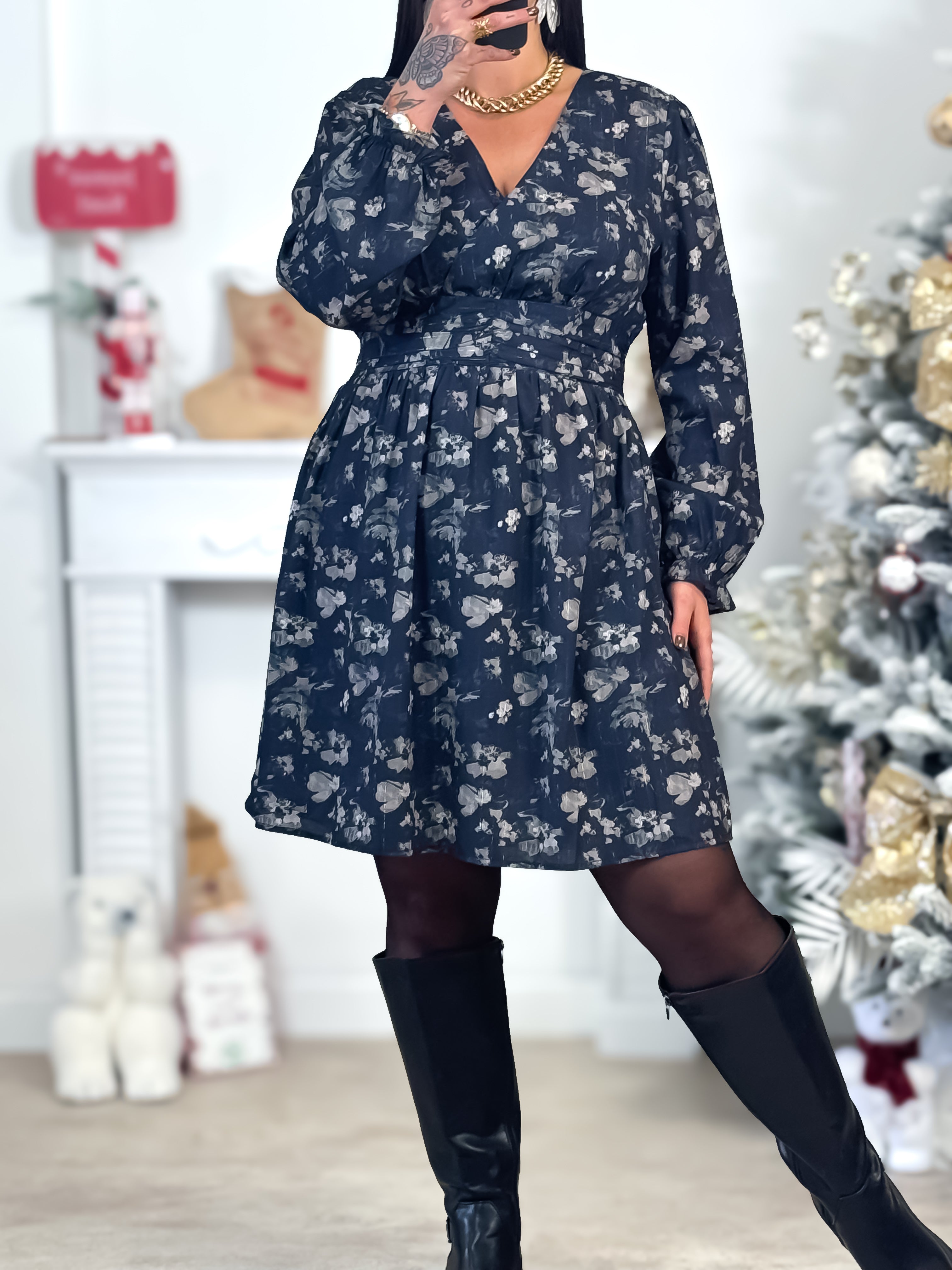 Robe Courte - Ivy - Noir & Gris