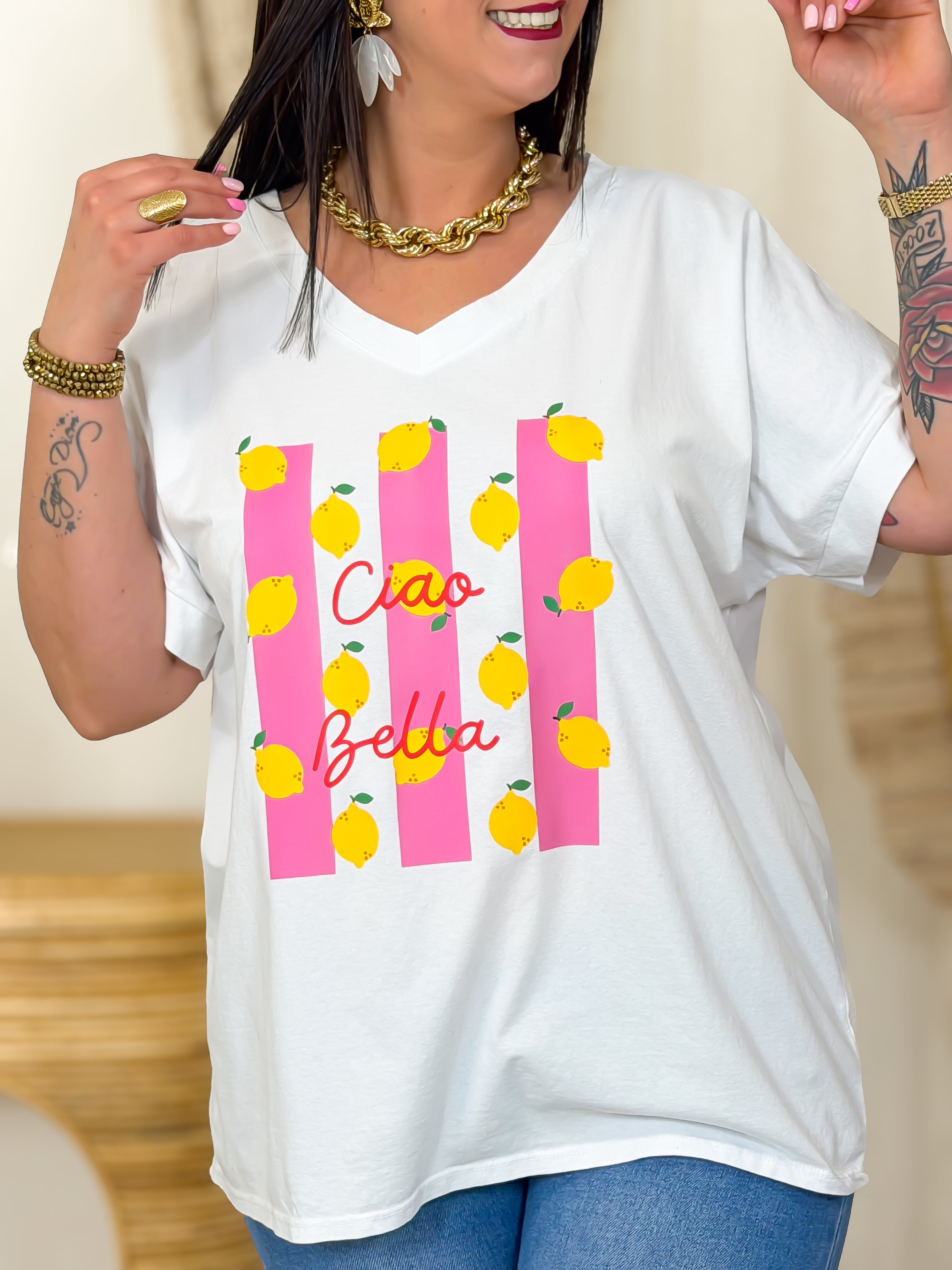 T-shirt - Leila - Geel