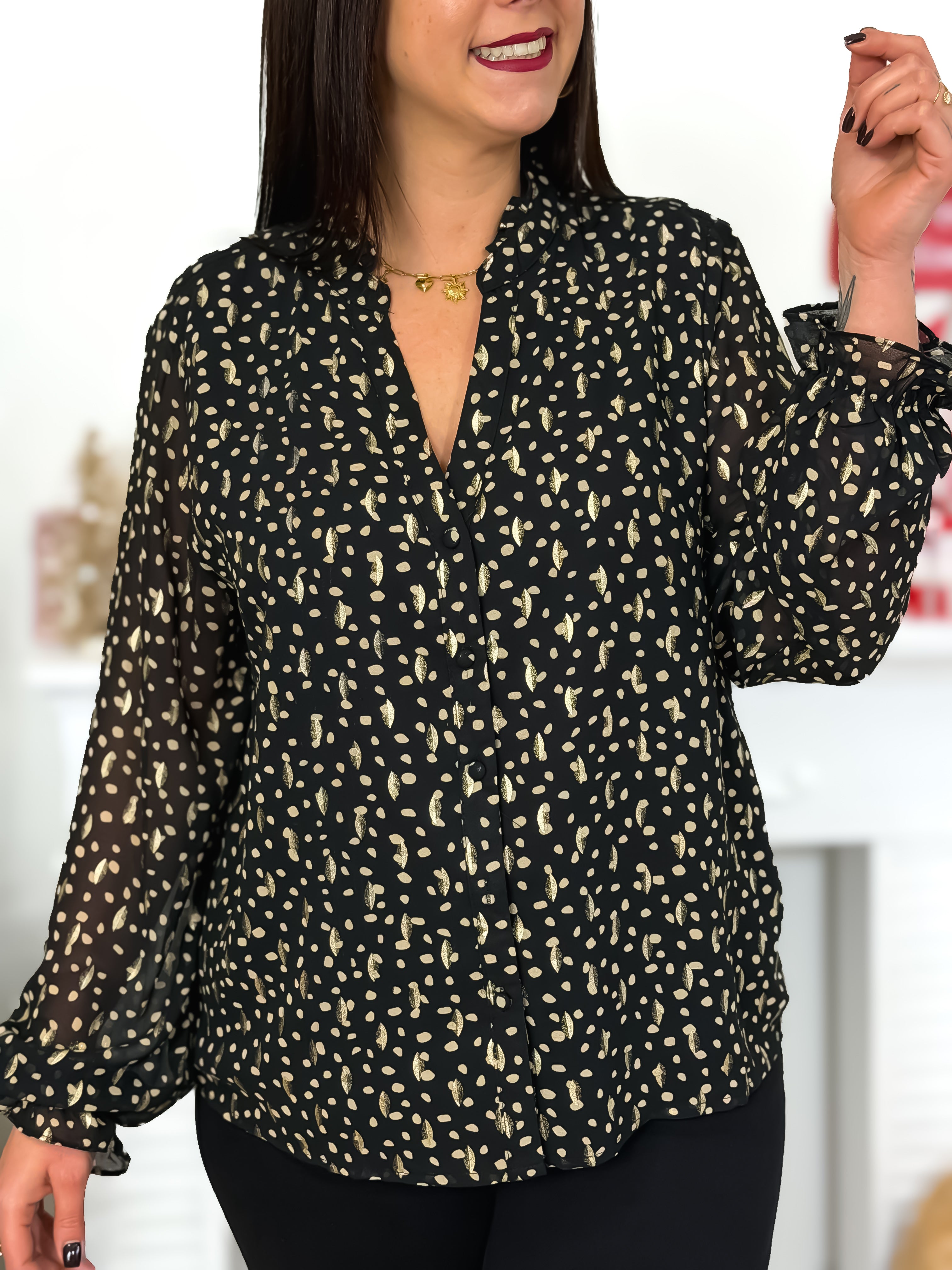 Chemisier - Milana - Noir & Beige