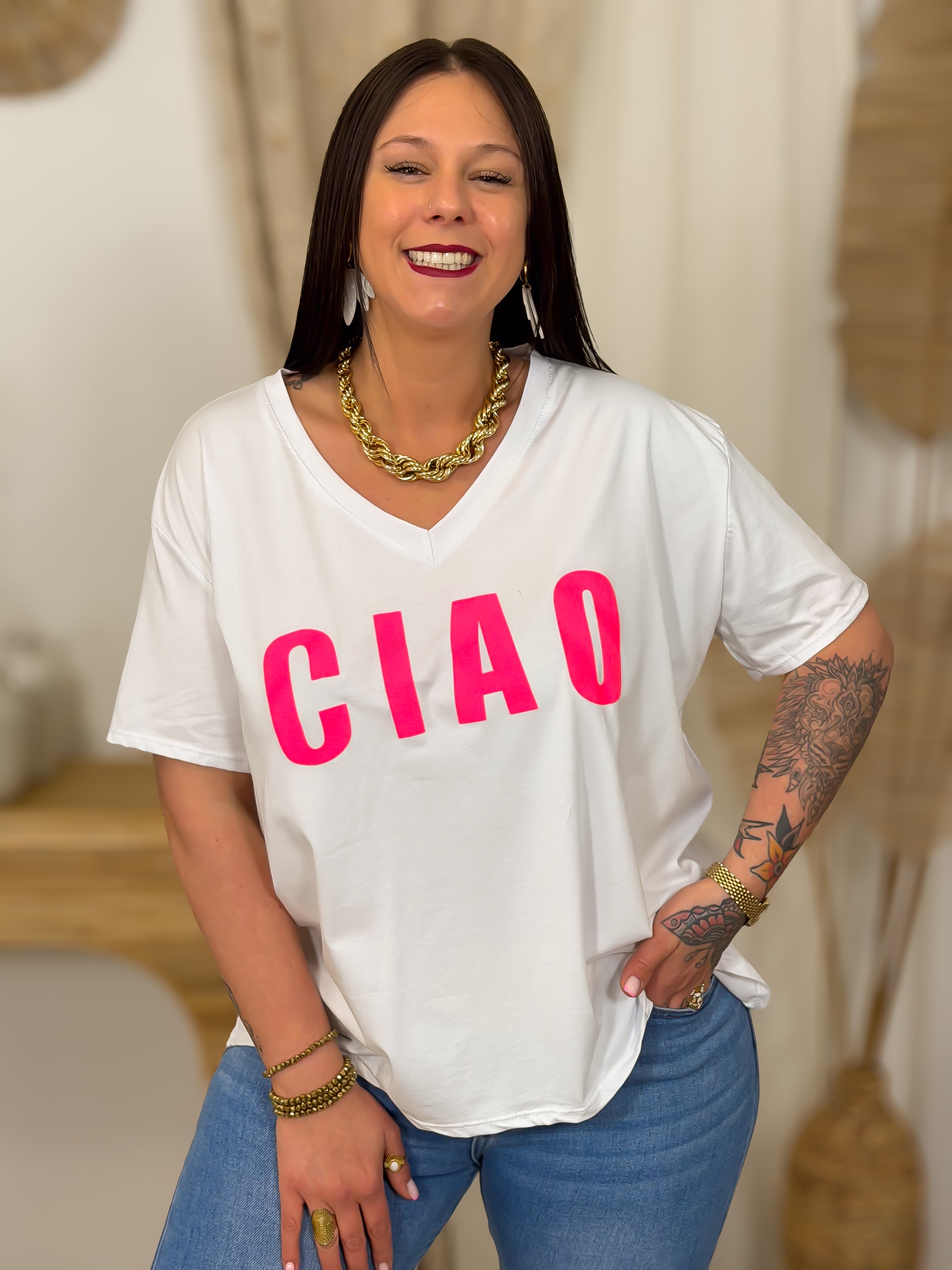 T-shirt - Leila - Geel