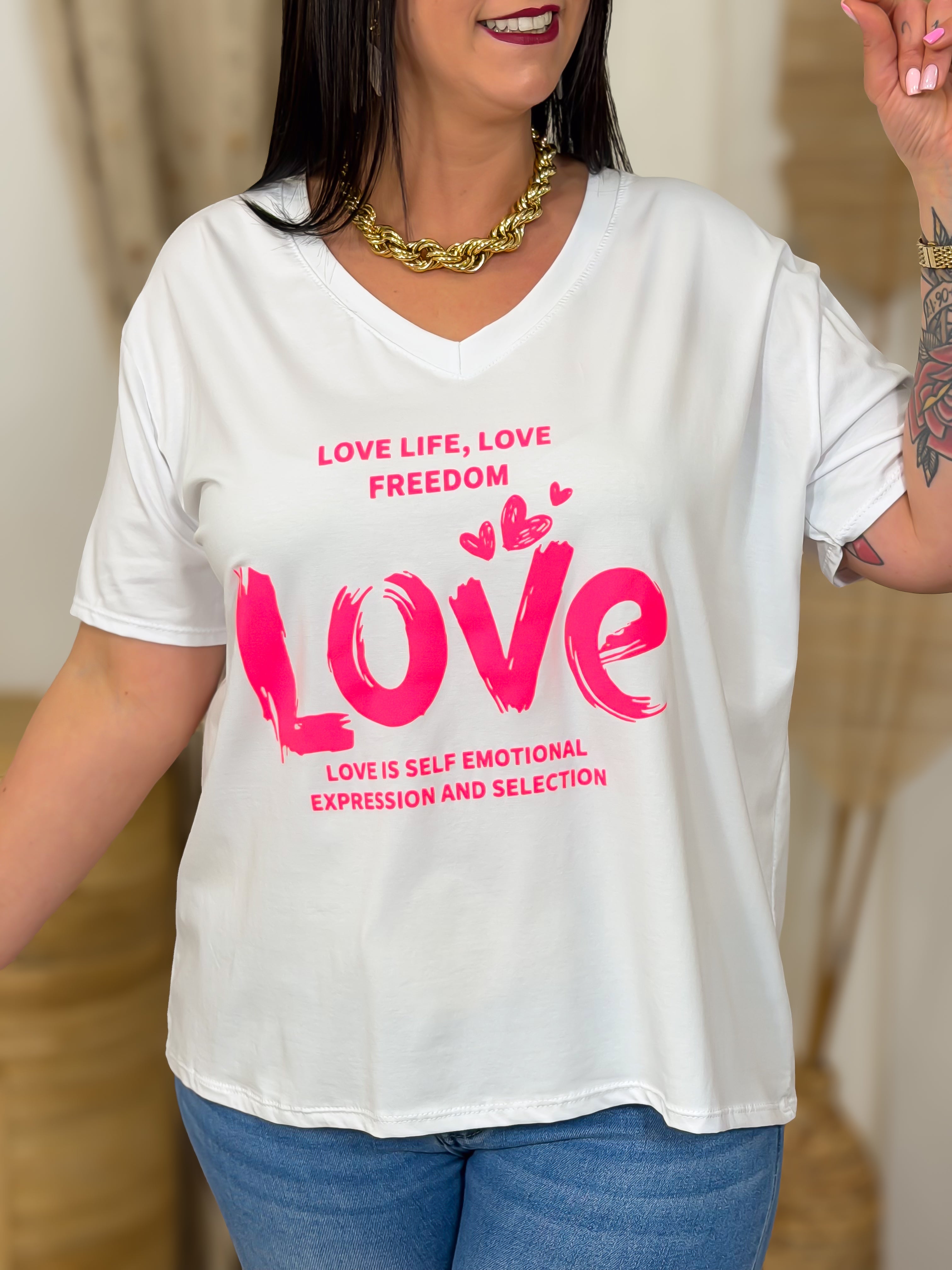 T-shirt - Leila - Geel