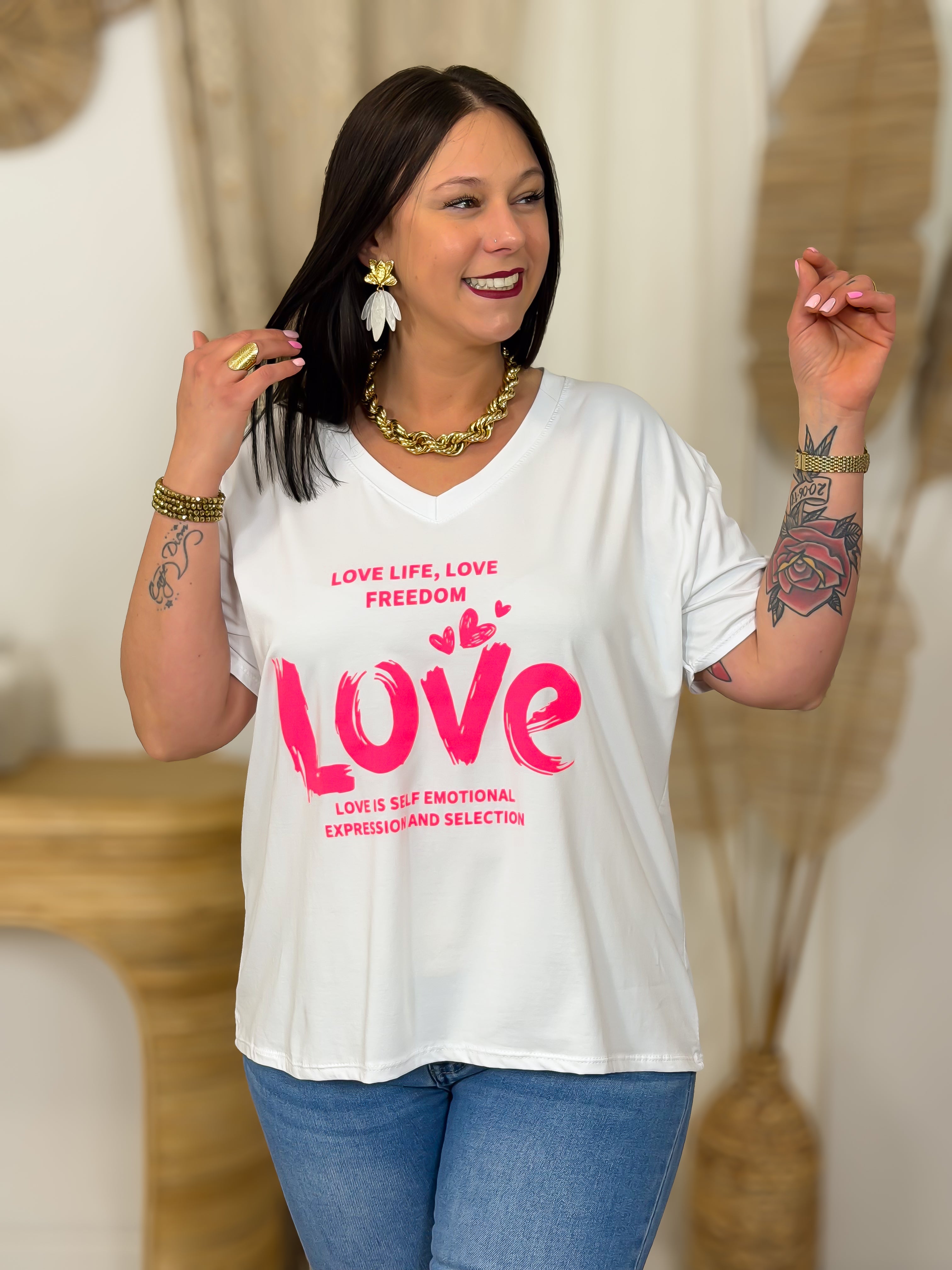 T-shirt - Leila - Geel