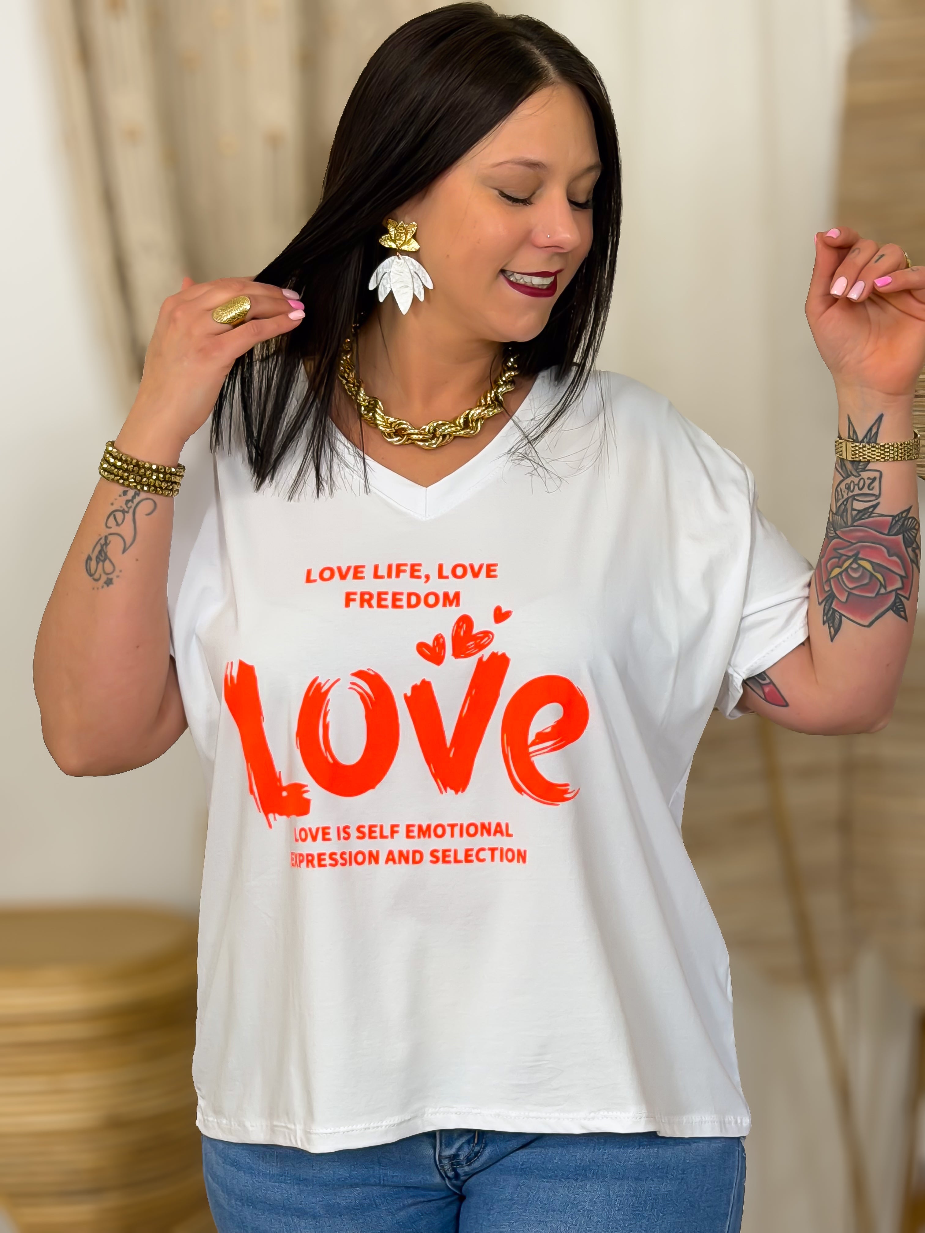 T-shirt - Leila - Geel