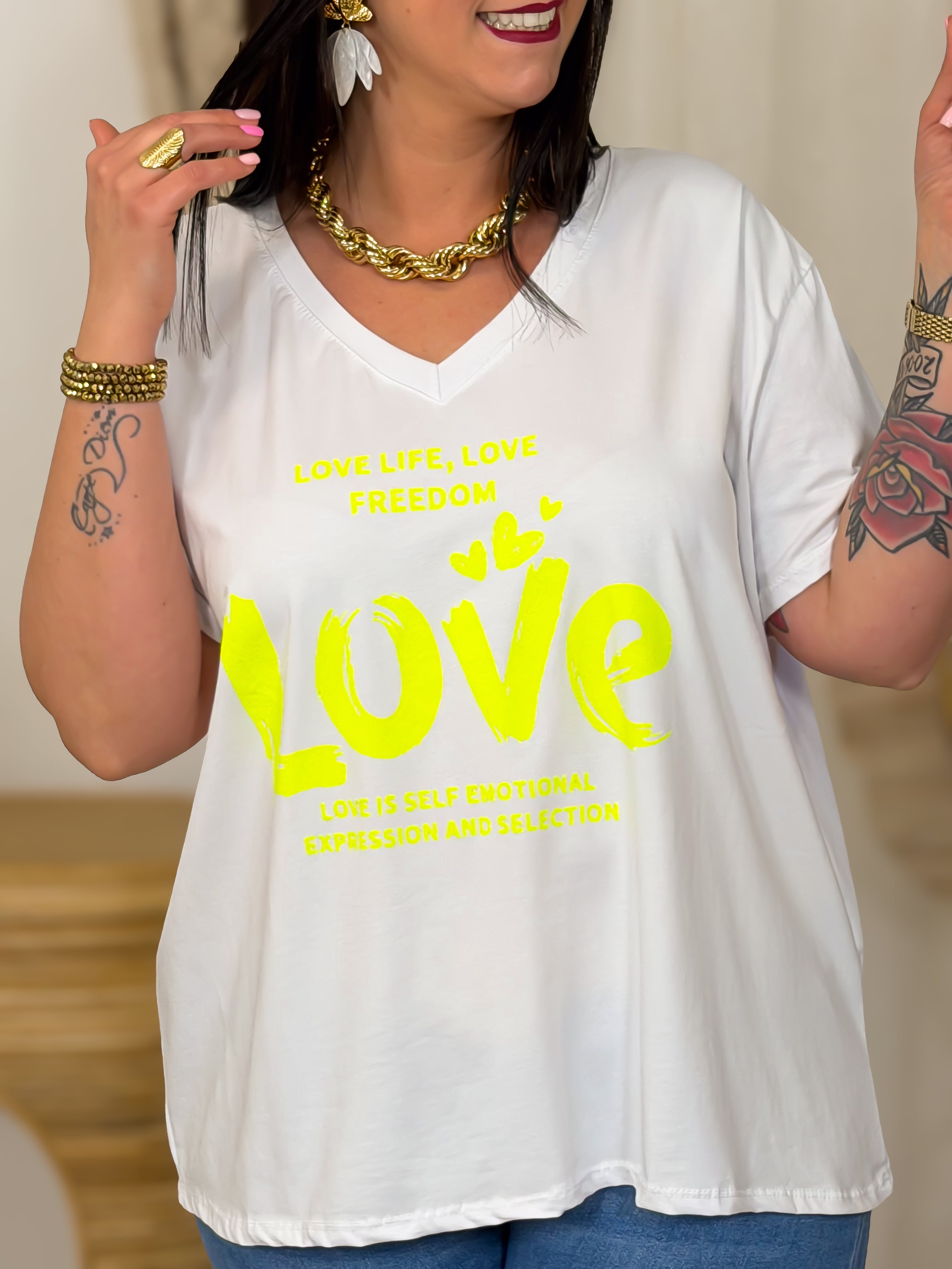 T-shirt - Leila - Geel