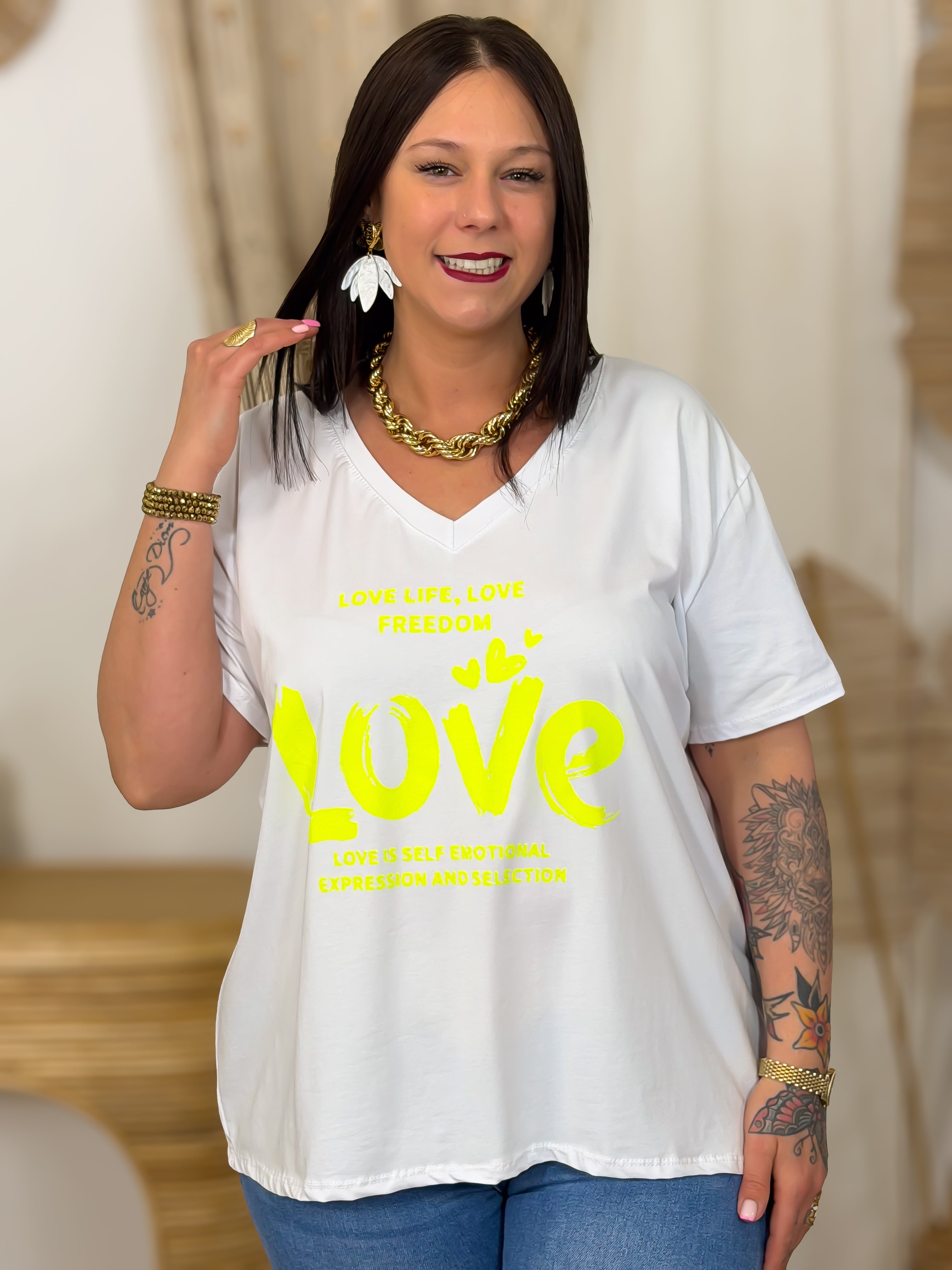 T-shirt - Leila - Geel