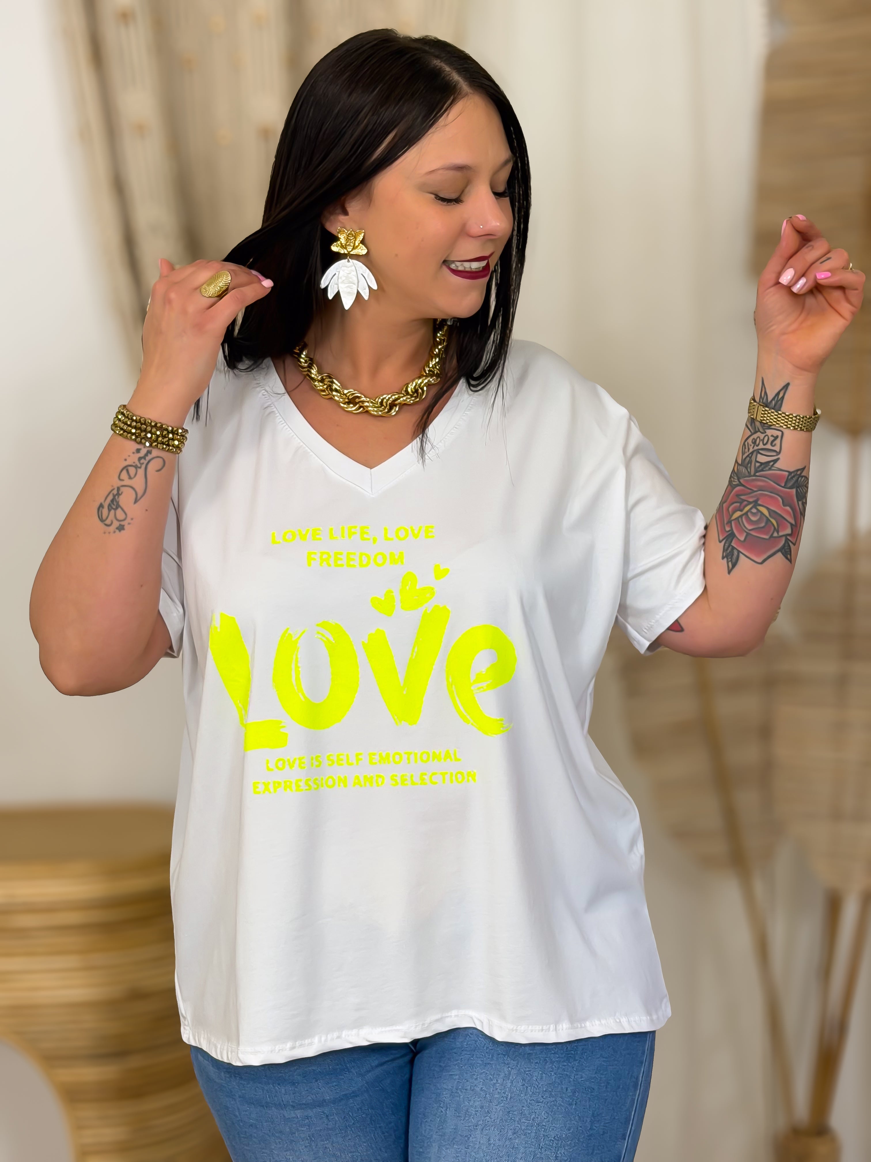 T-shirt - Leila - Geel