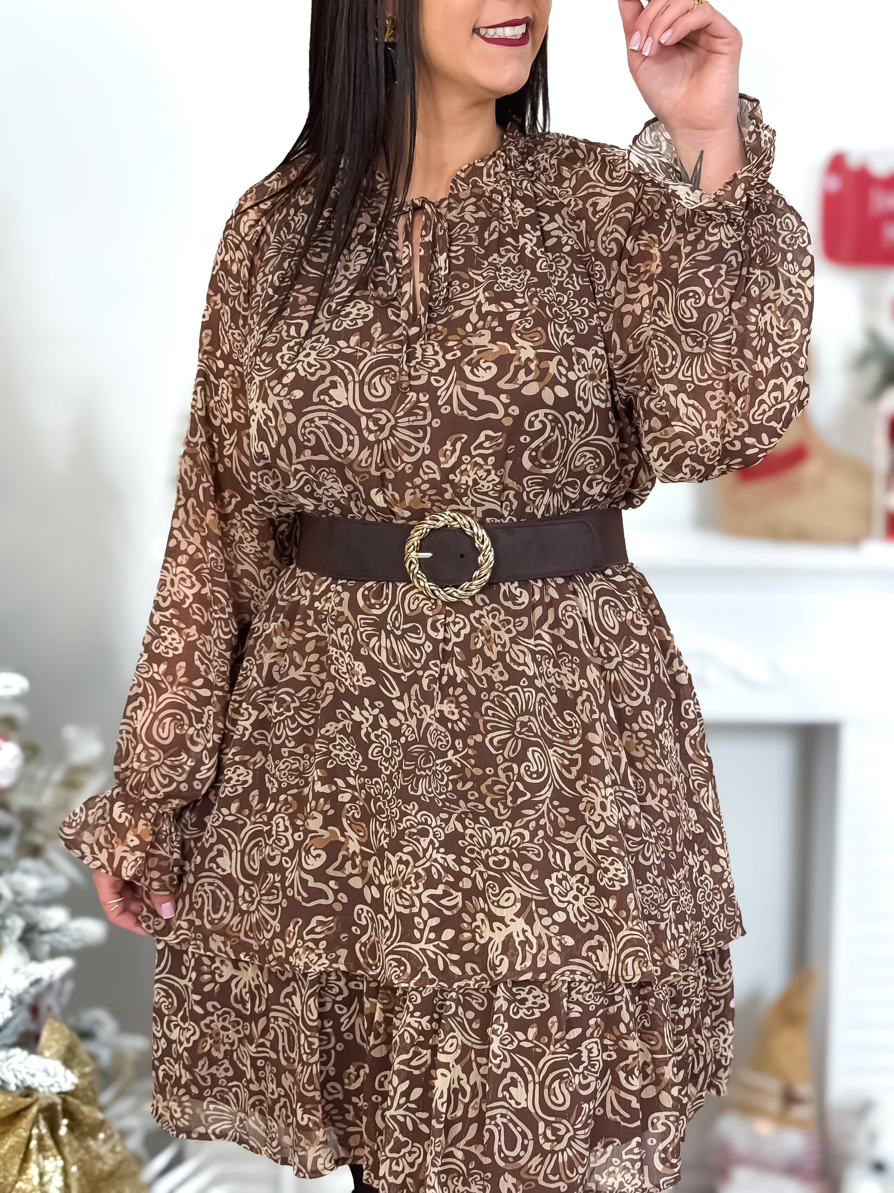 Robe courte - Louve - Chocolat & Beige