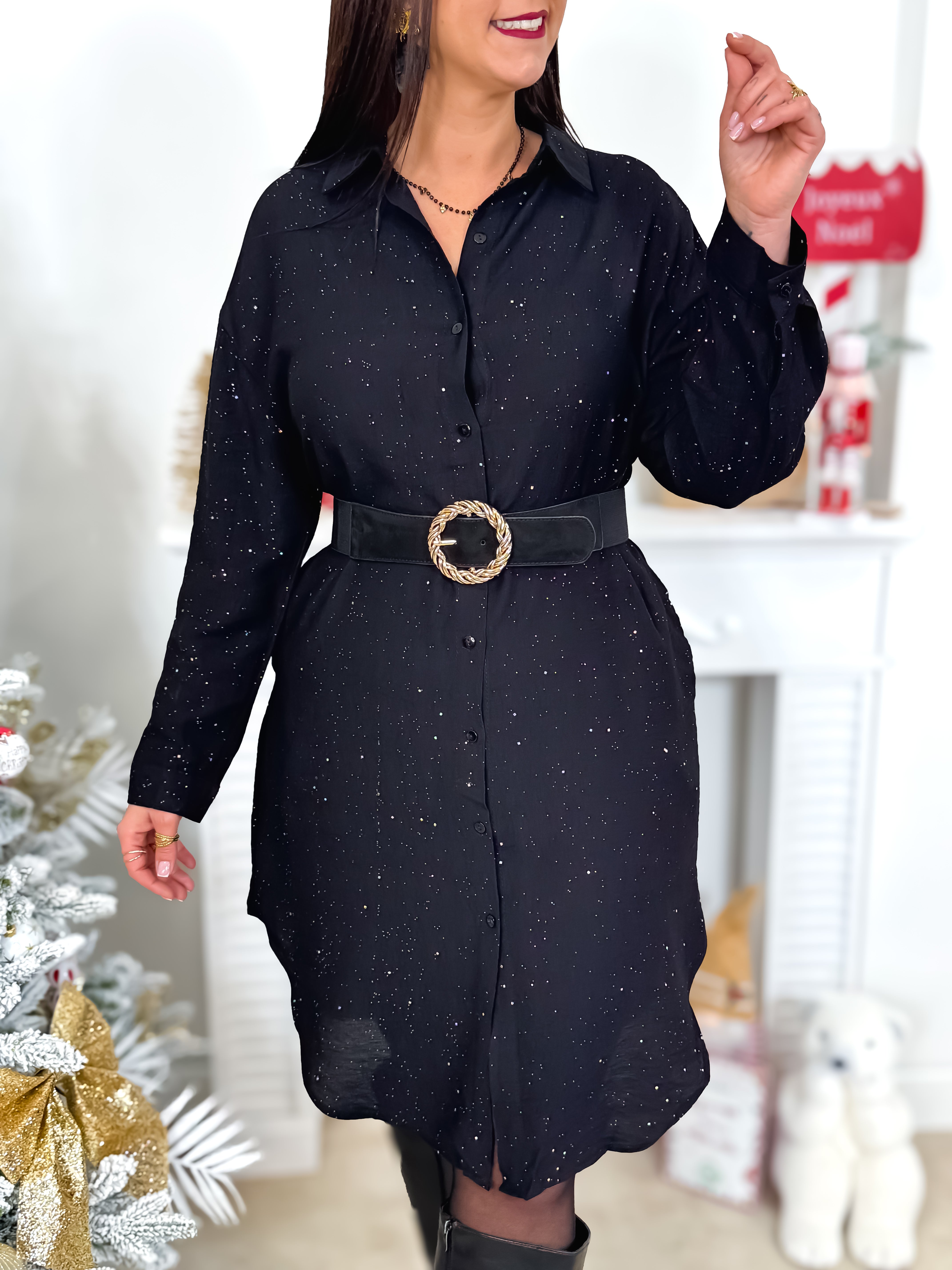 Robe - Kenza - Noir & Argent