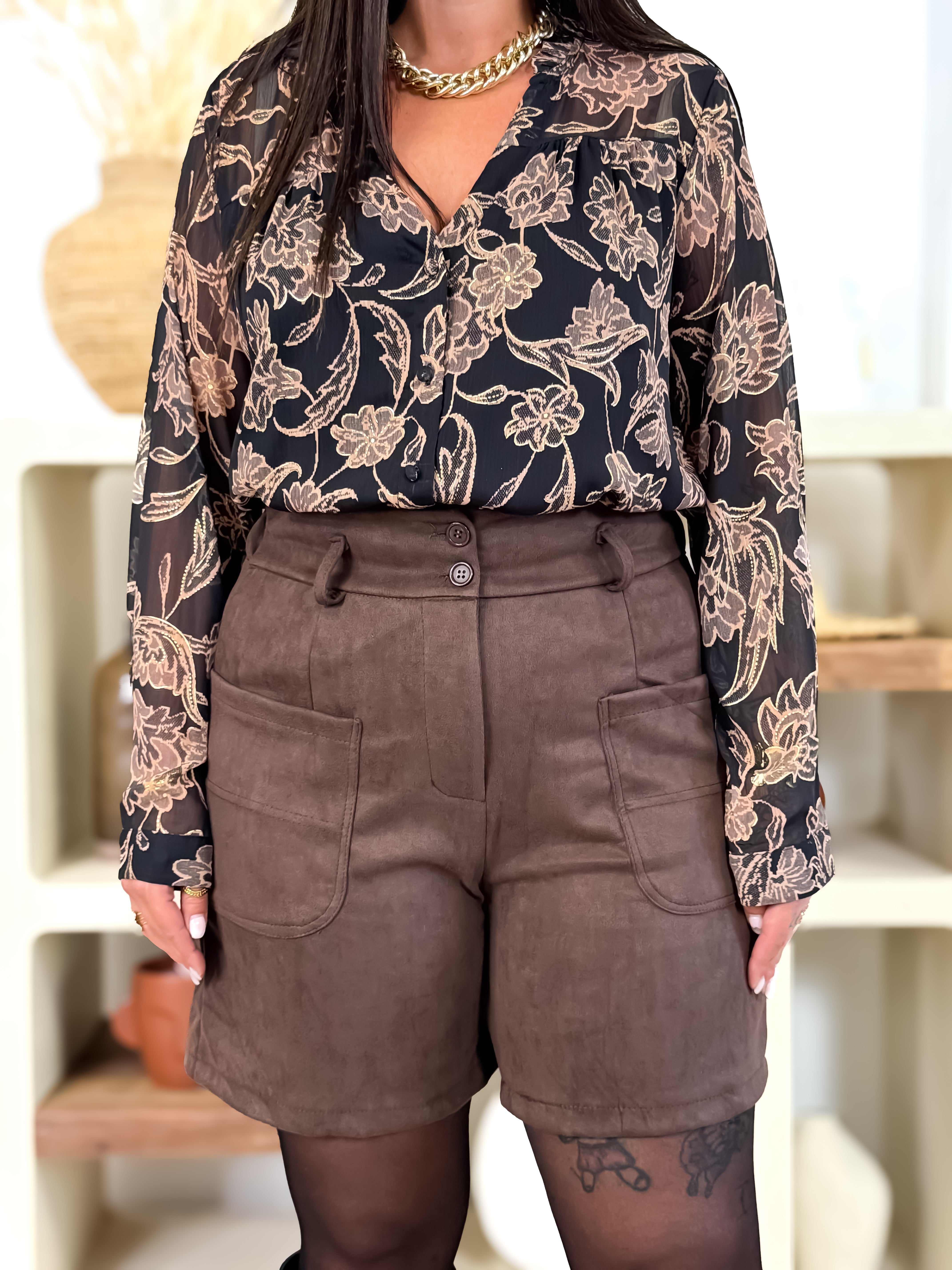 Short - Nelisa - Chocolat // PRÉCOMMANDE 15.09 - 19.09
