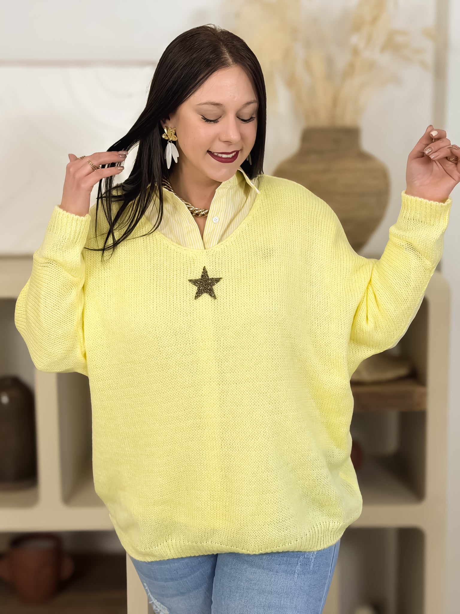 Pull - Etoile - Jaune