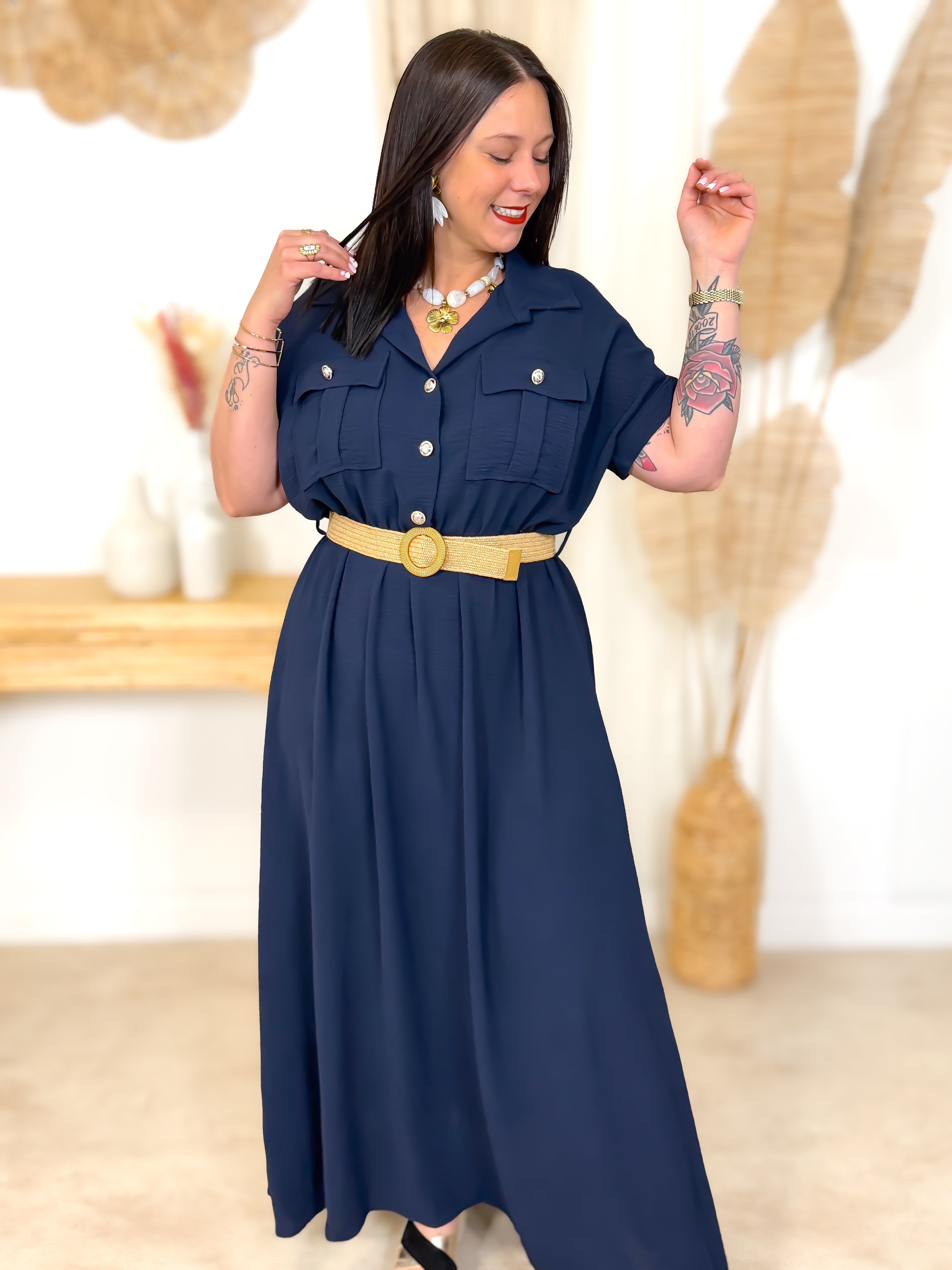 Robe Longue - Soa - Bleu Marine