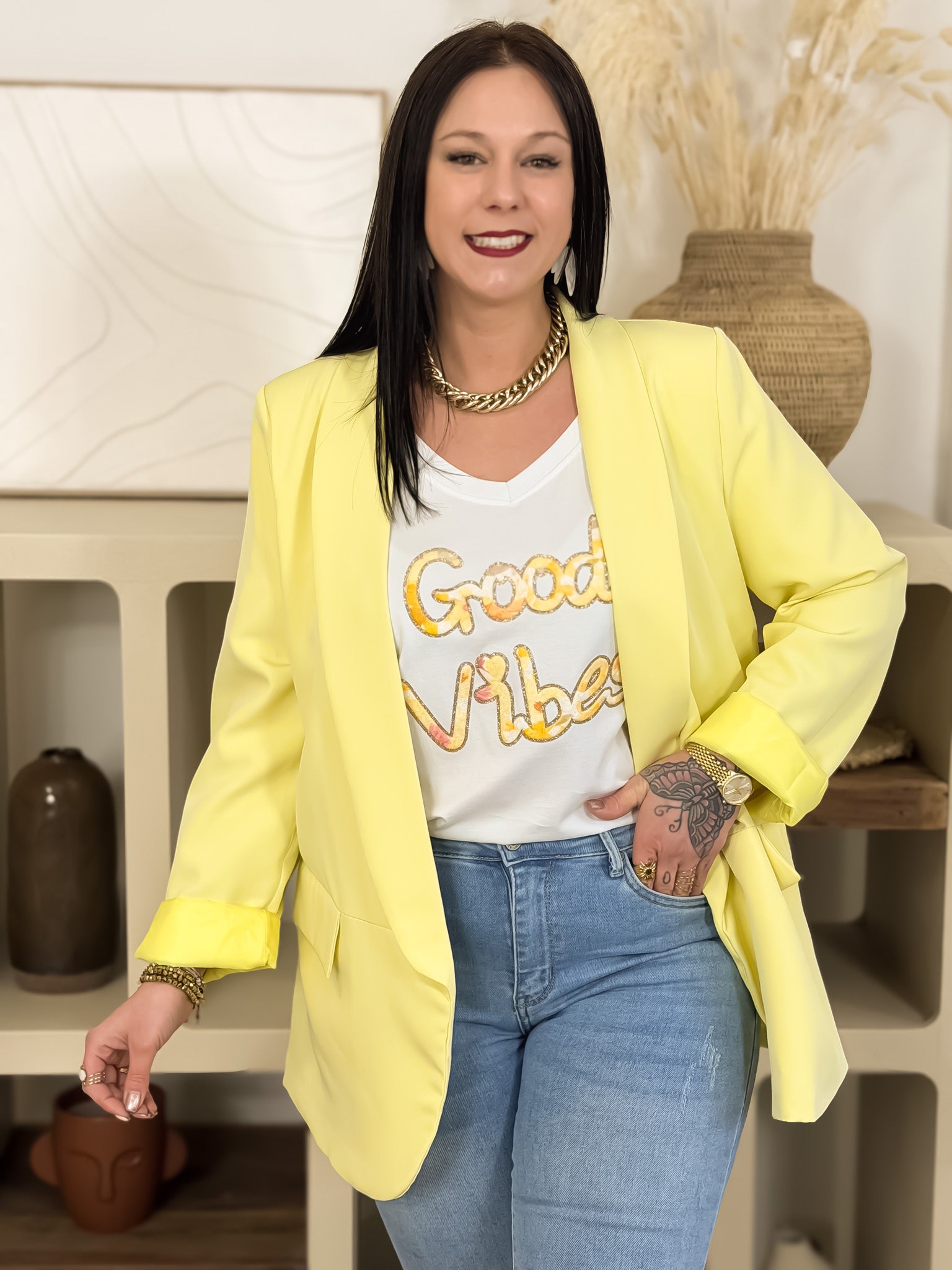 Blazer - Thalya - Jaune Pastel