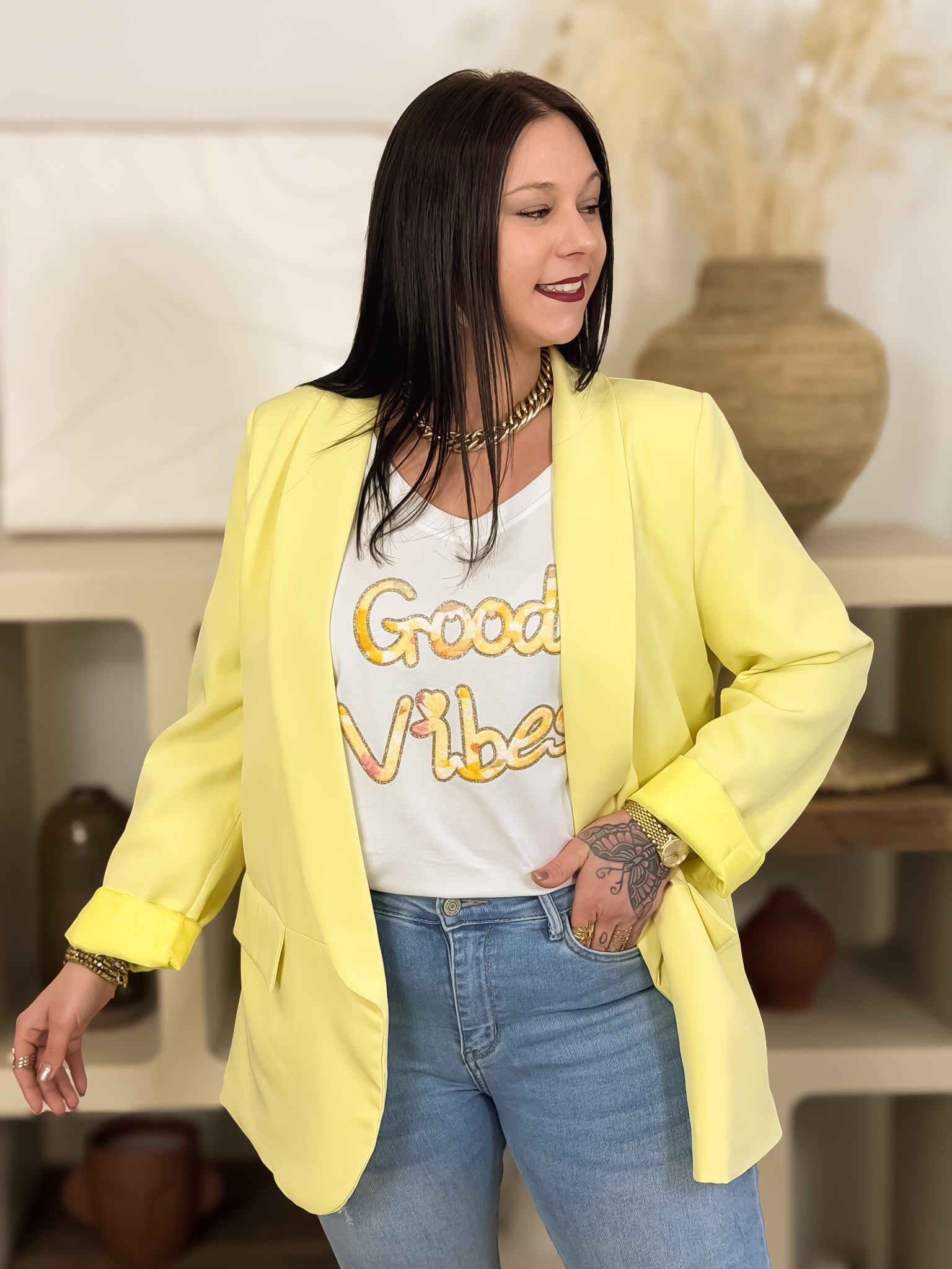 Blazer - Thalya - Jaune Pastel