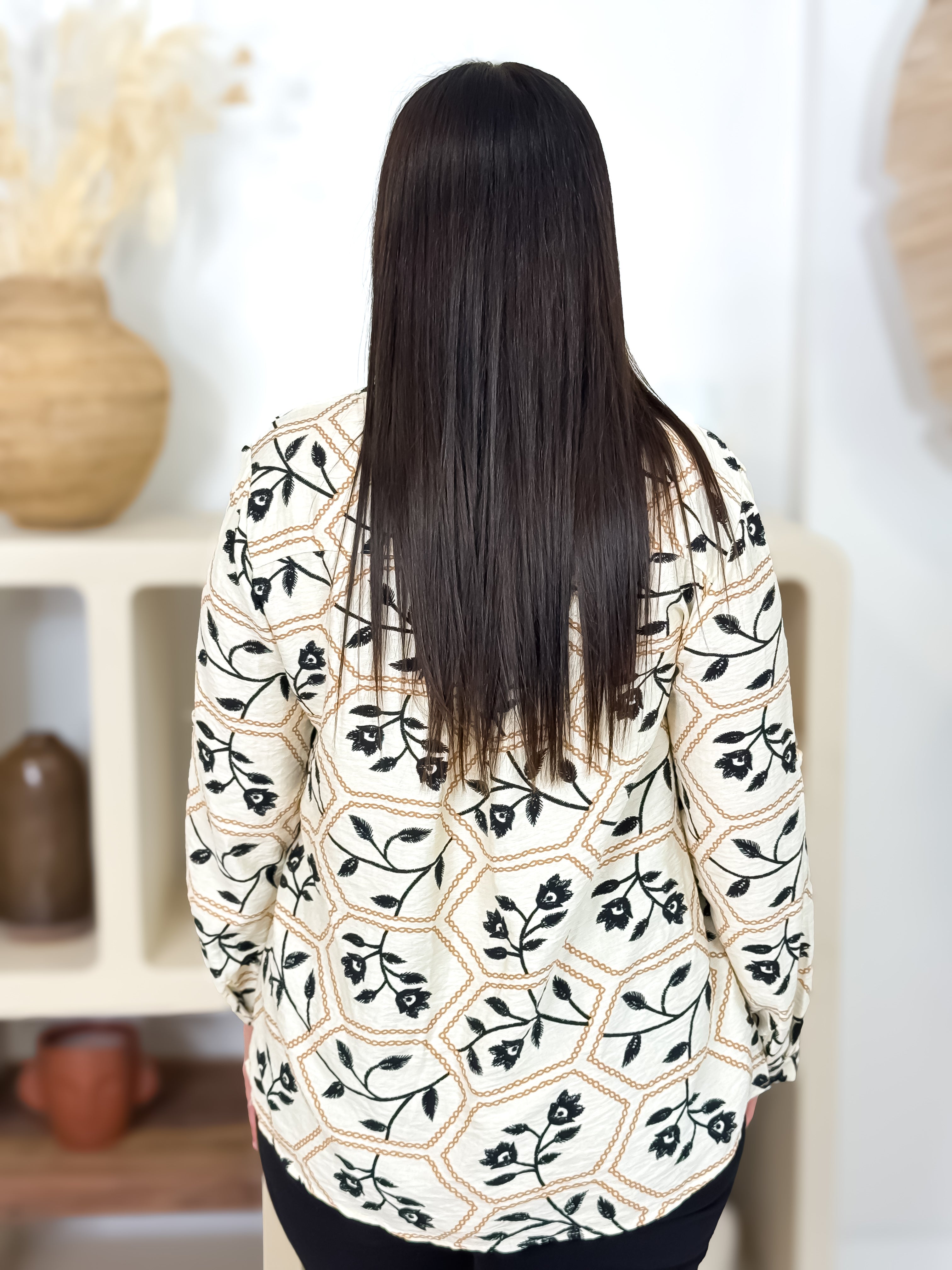 Blouse - Pocahontas - Beige & Noir