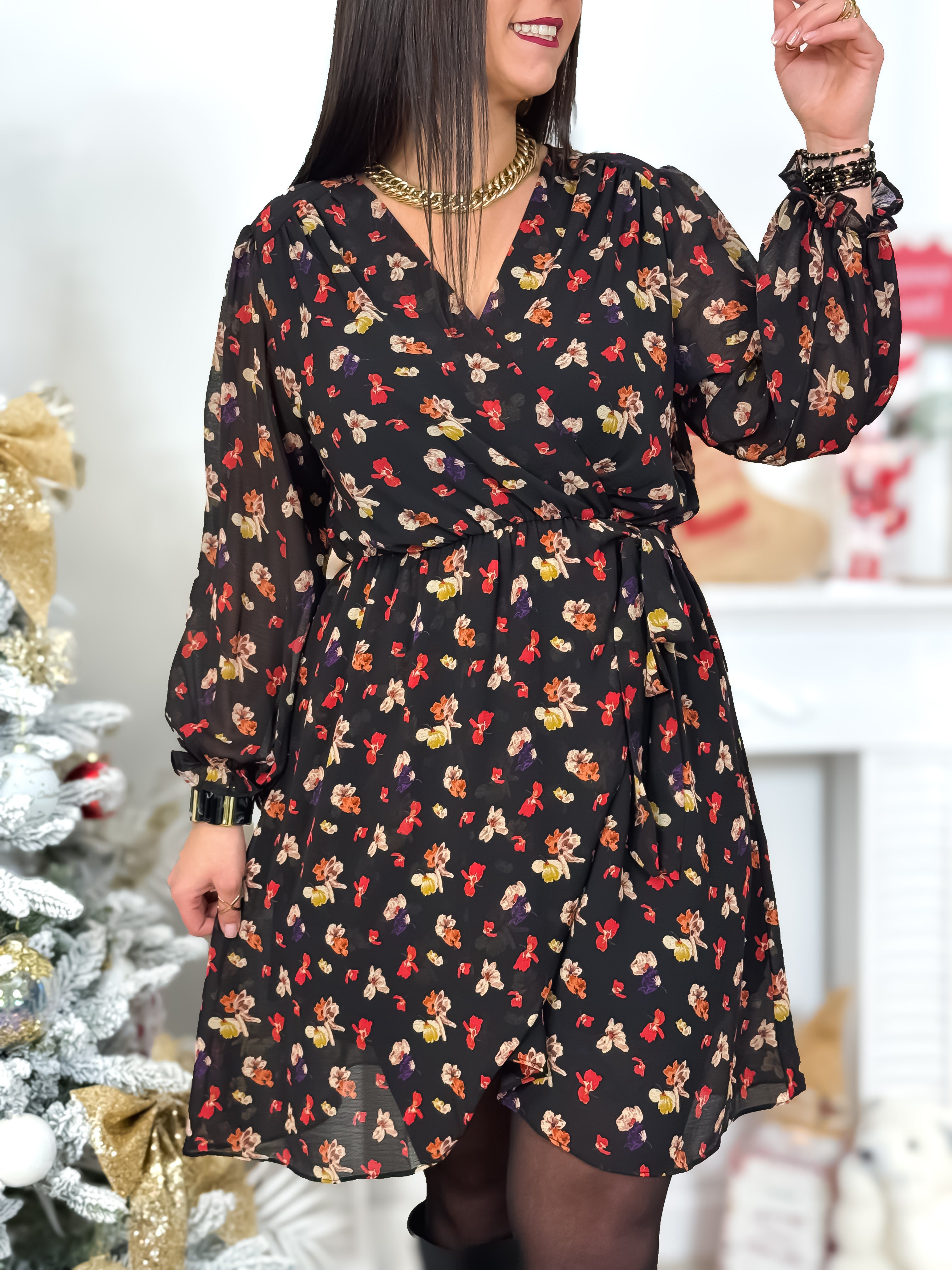 Robe Courte - Nora - Noir & Rouge