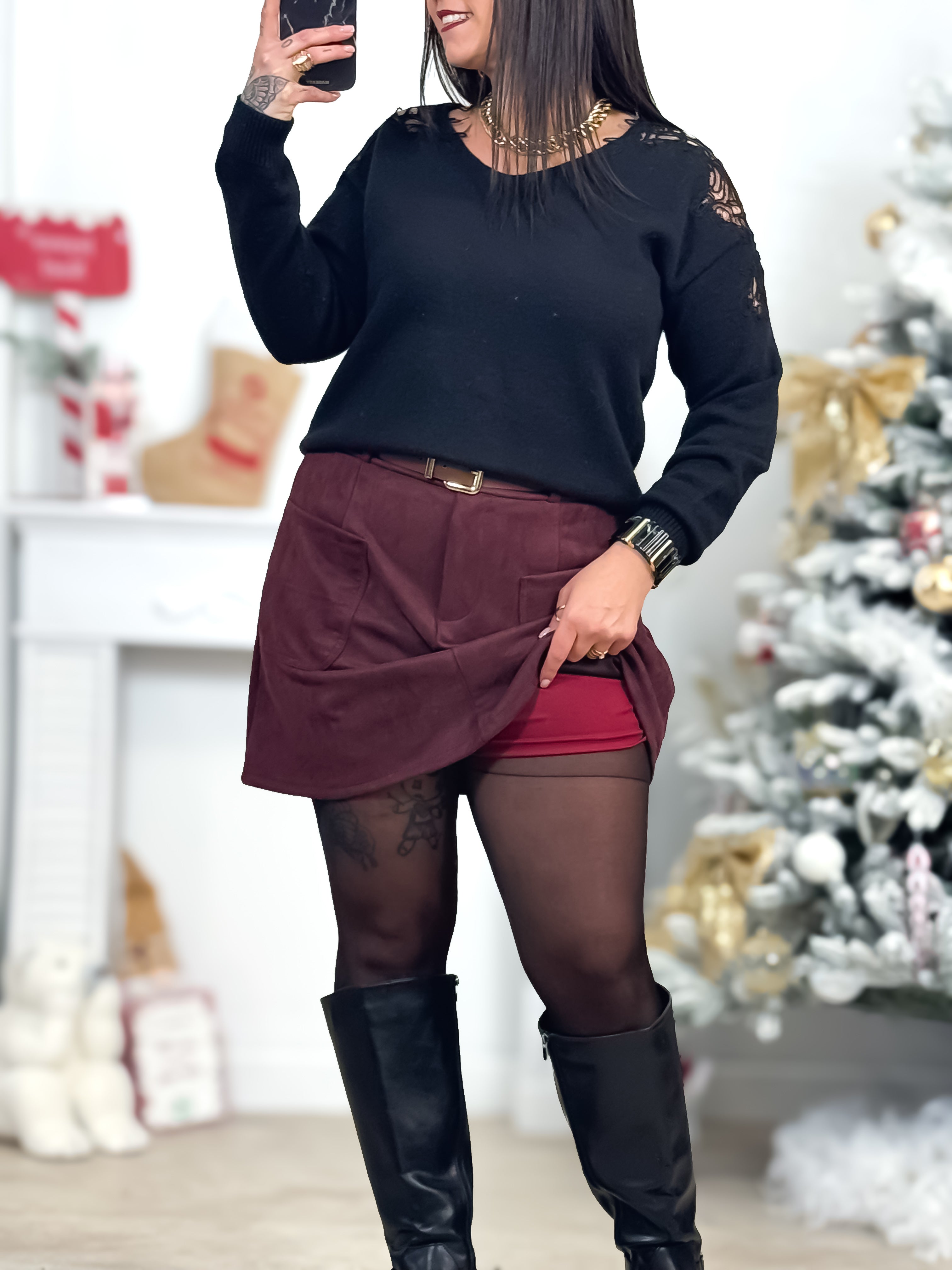 Jupe Short - Nora - Bordeaux