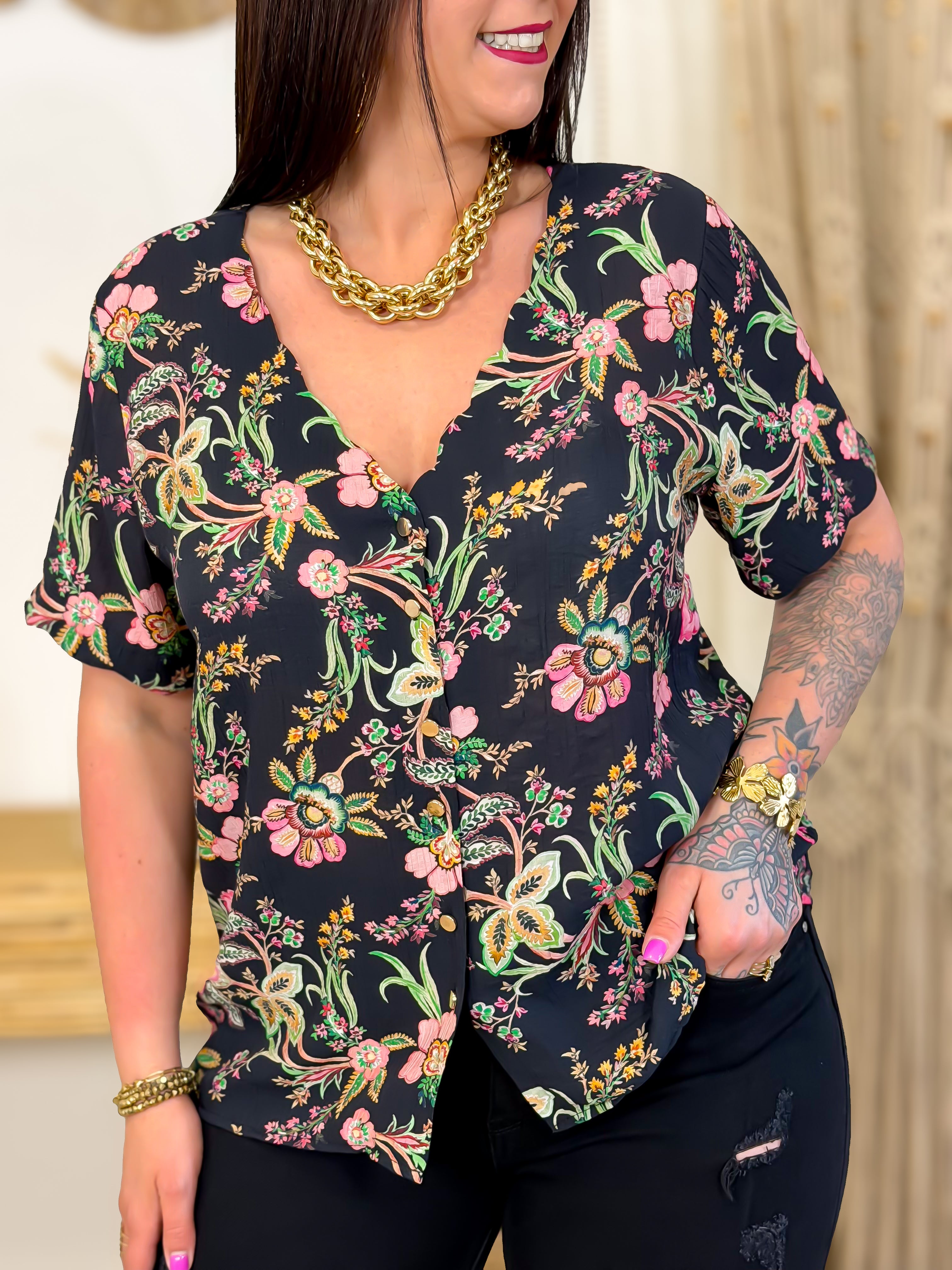 Blouse - Elie - Wit & Blauw