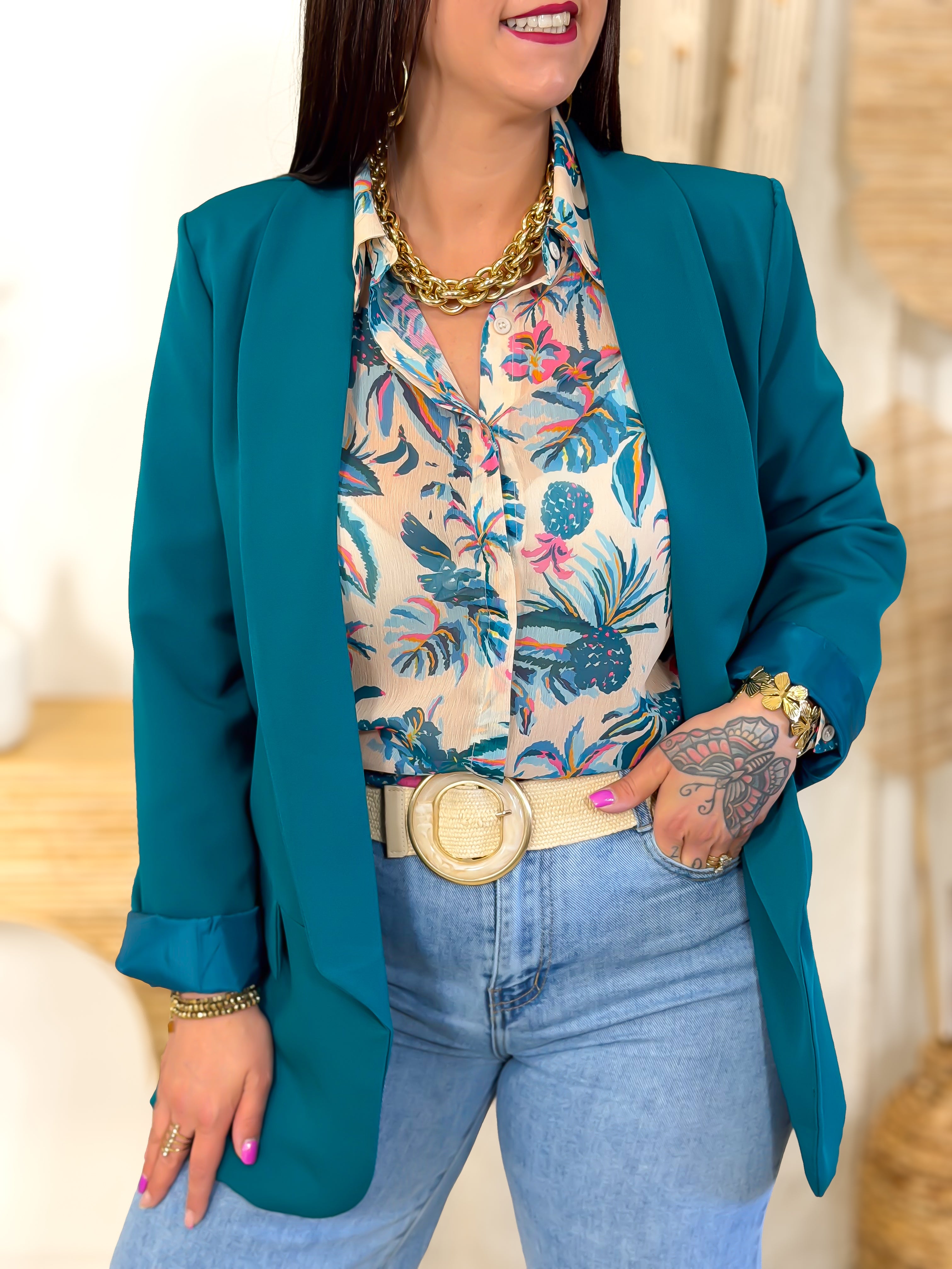 Blazer - Thalya - Bleu Canard