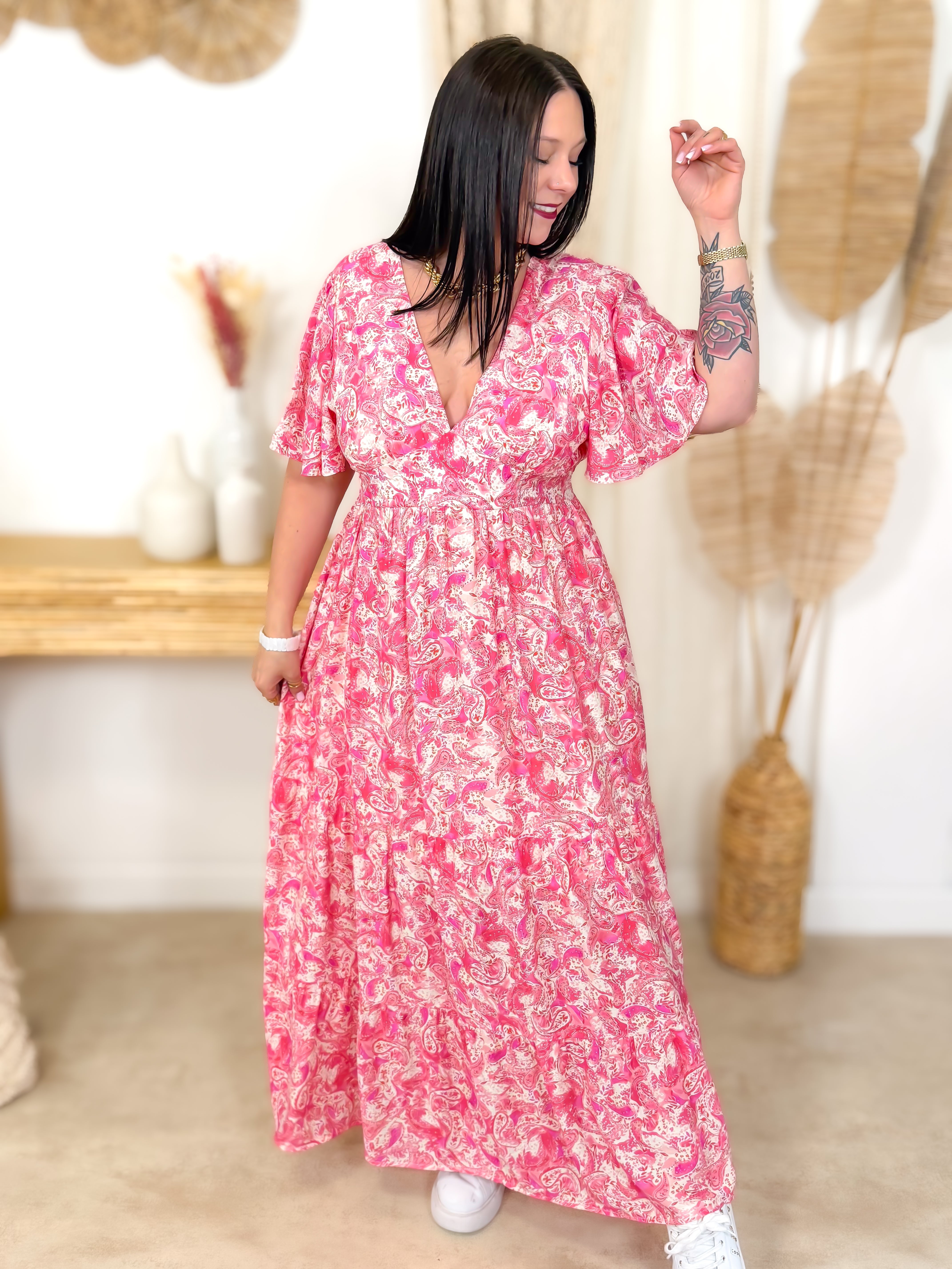 Robe Longue - Xelya - Rose