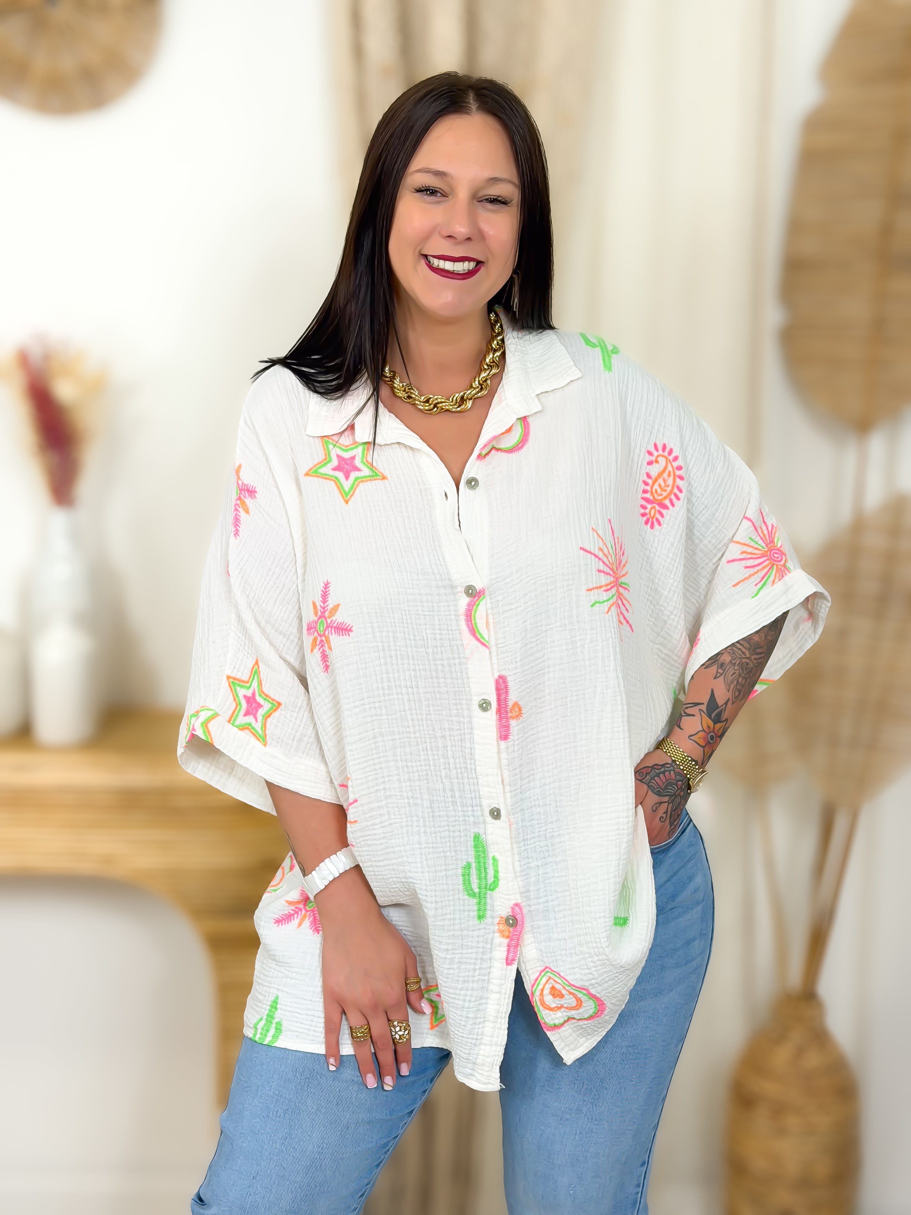 Chemise - Esperanza - Ecru & Fluo