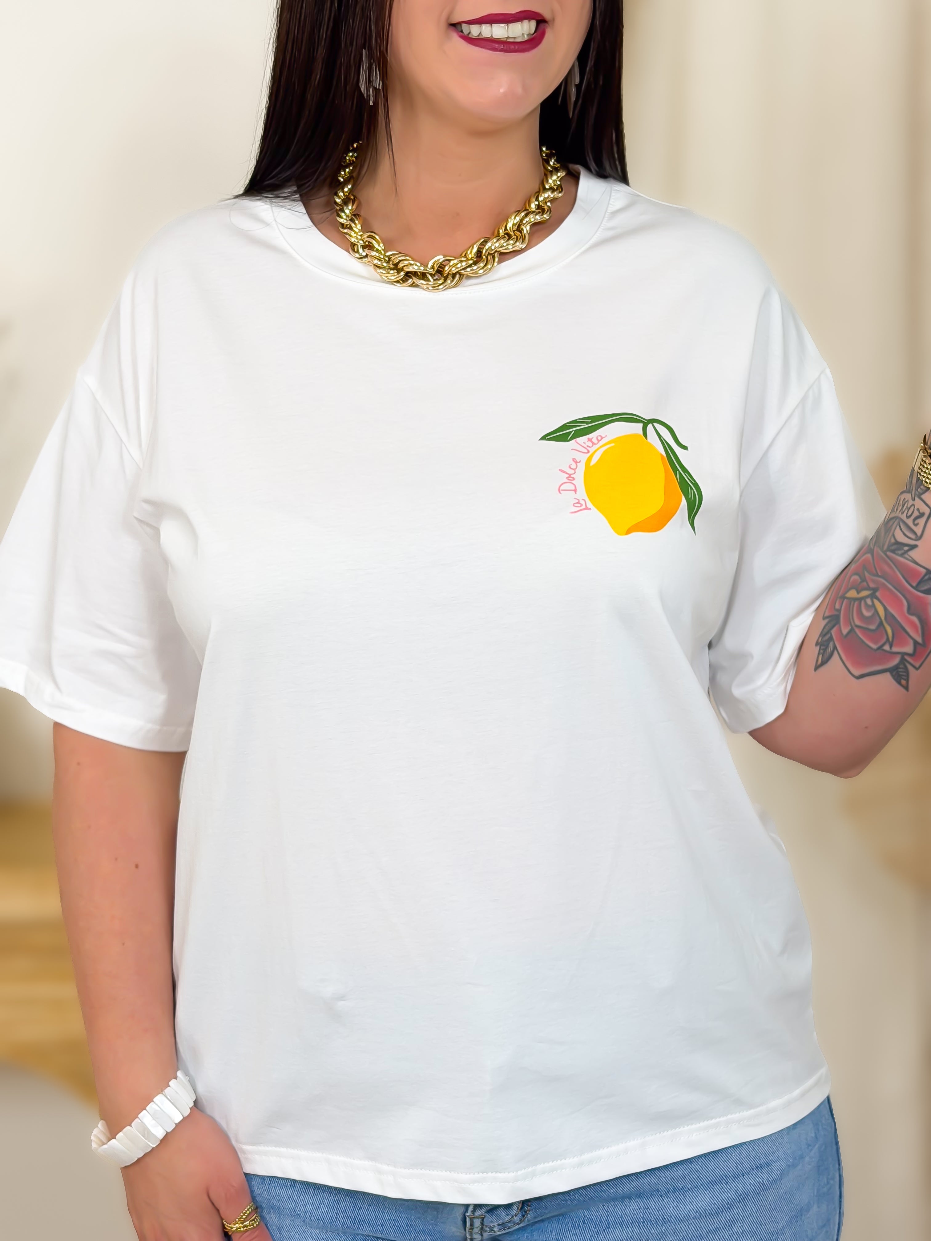 T-shirt - Leila - Geel