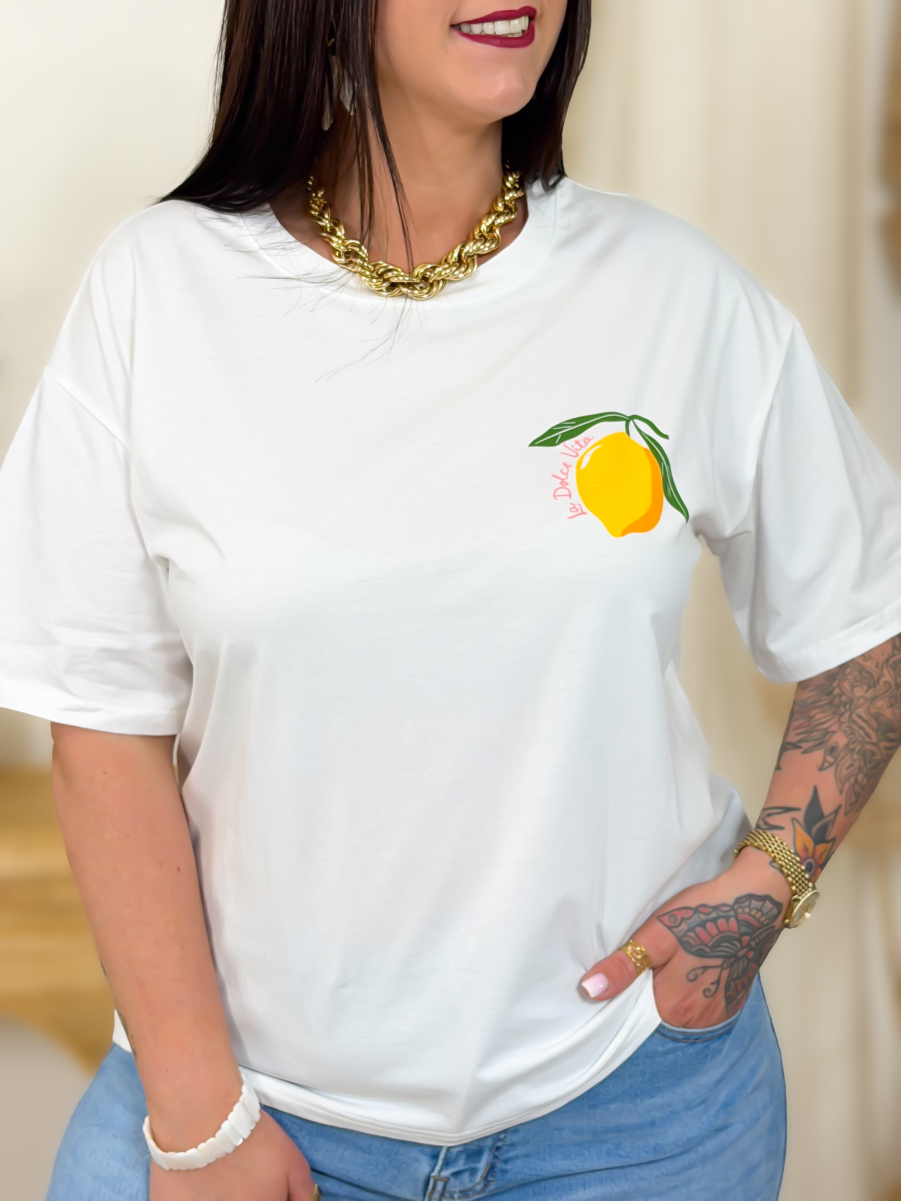 T-shirt - Leila - Geel