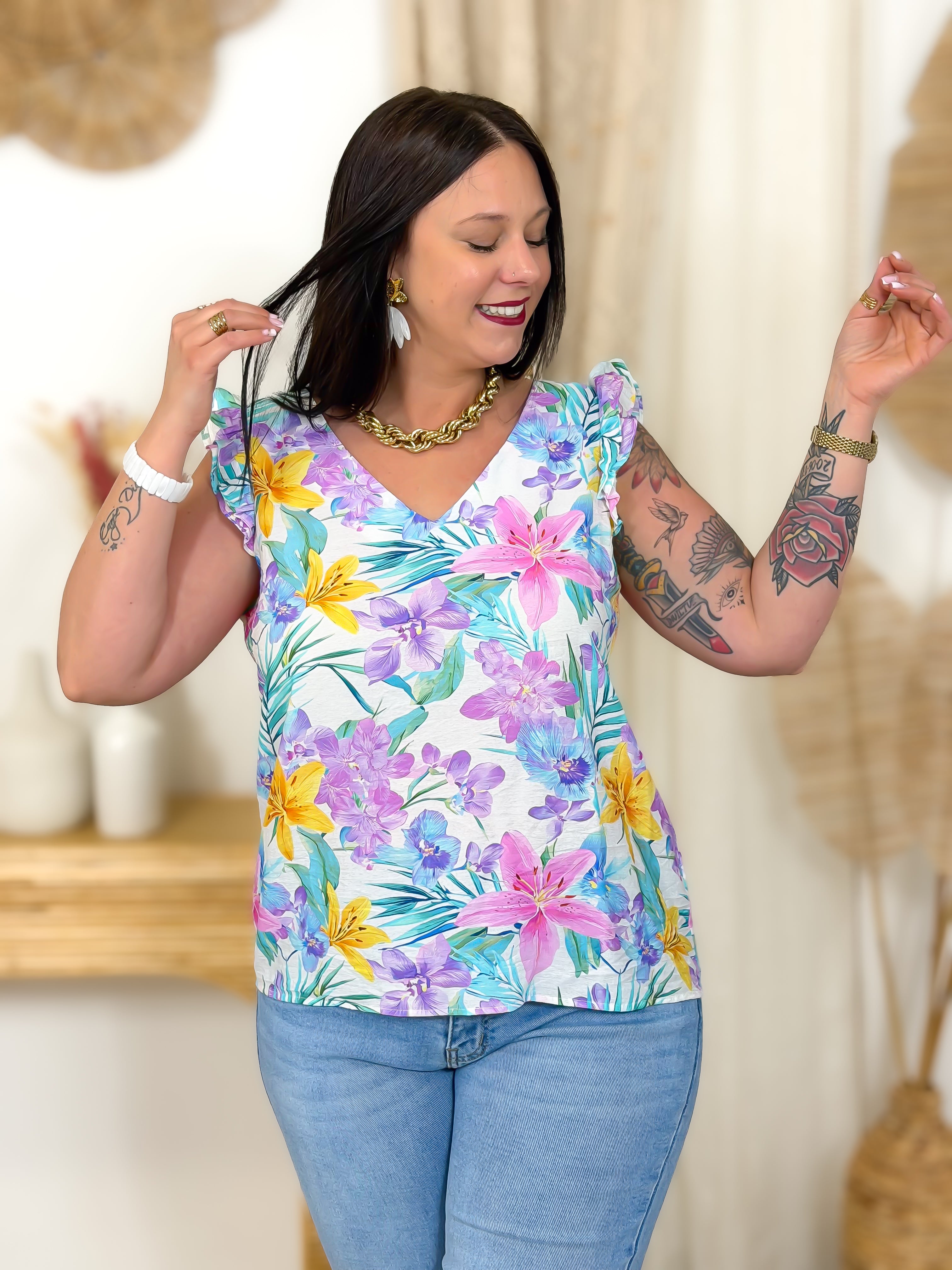 Blouse - Aria - Roze & Oranje
