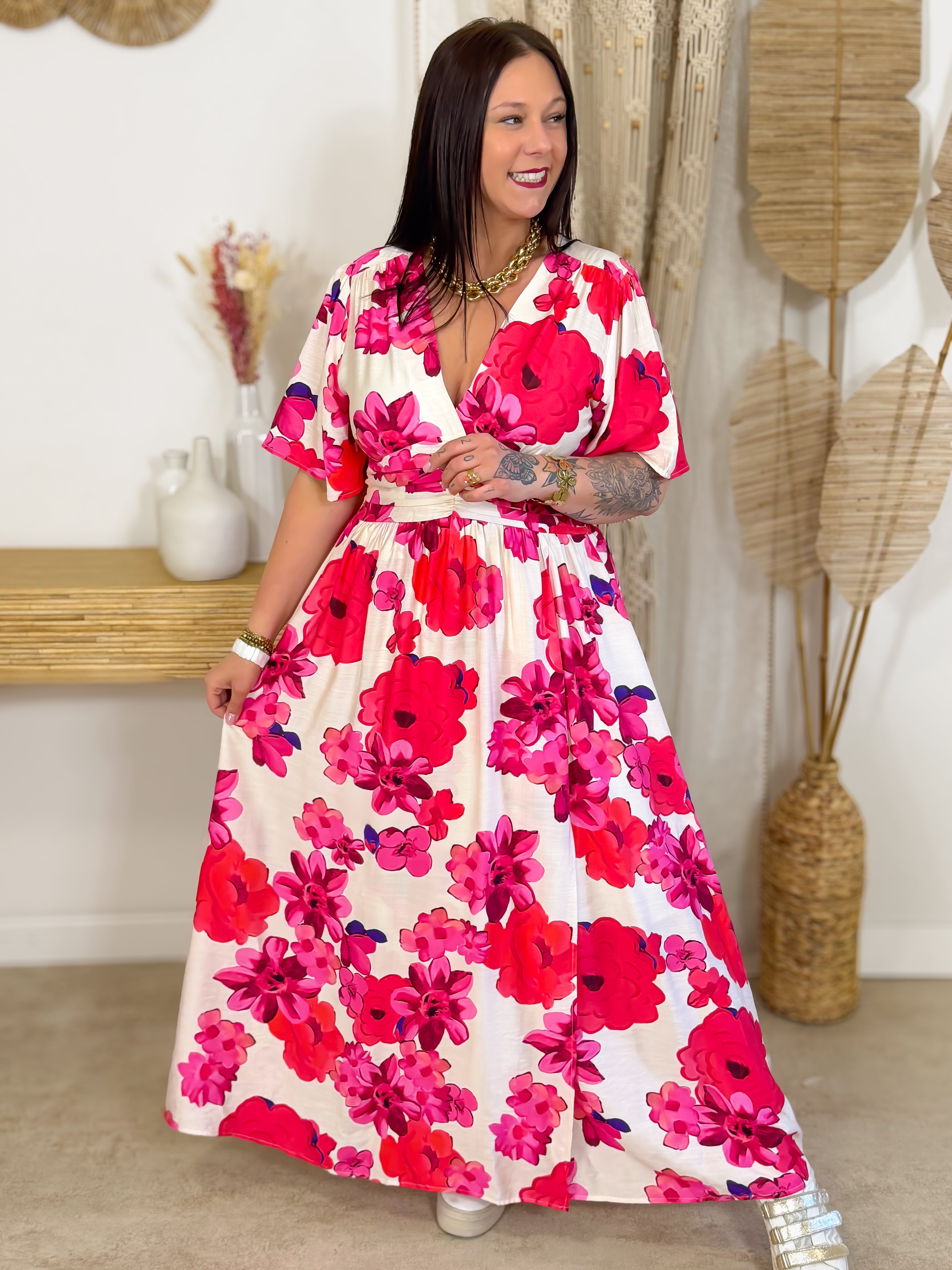 Robe Longue - Calyra - Fuchsia
