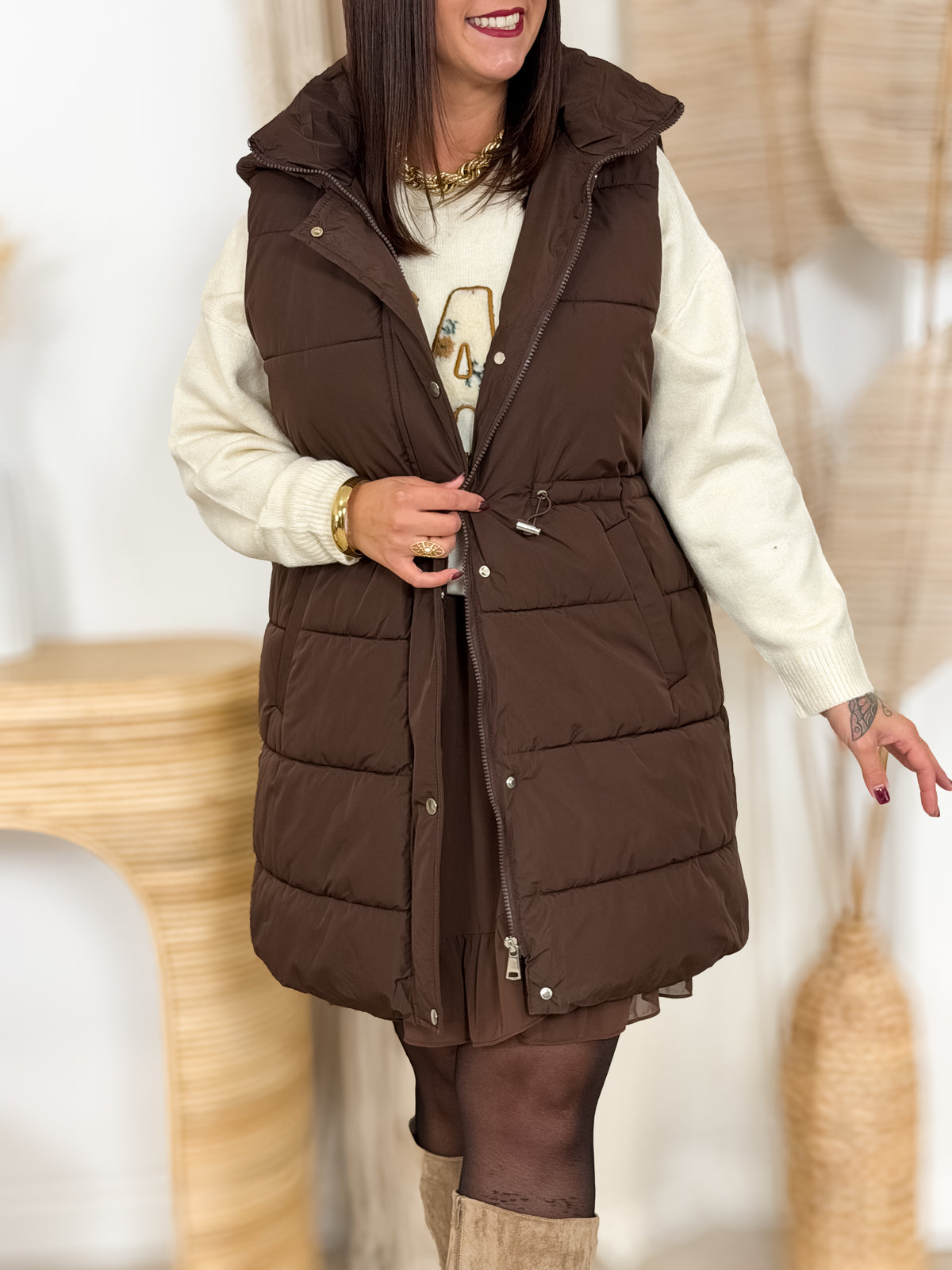 Veste sans manche - Omya - Chocolat