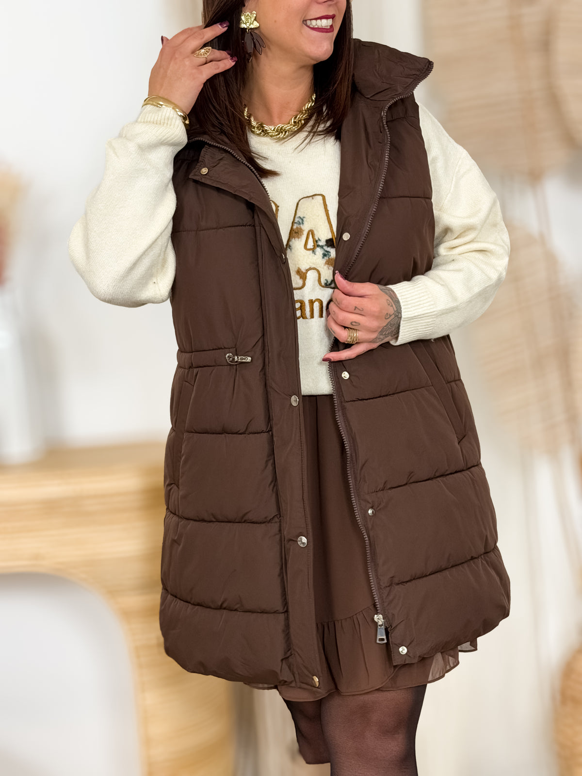 Veste sans manche - Omya - Chocolat