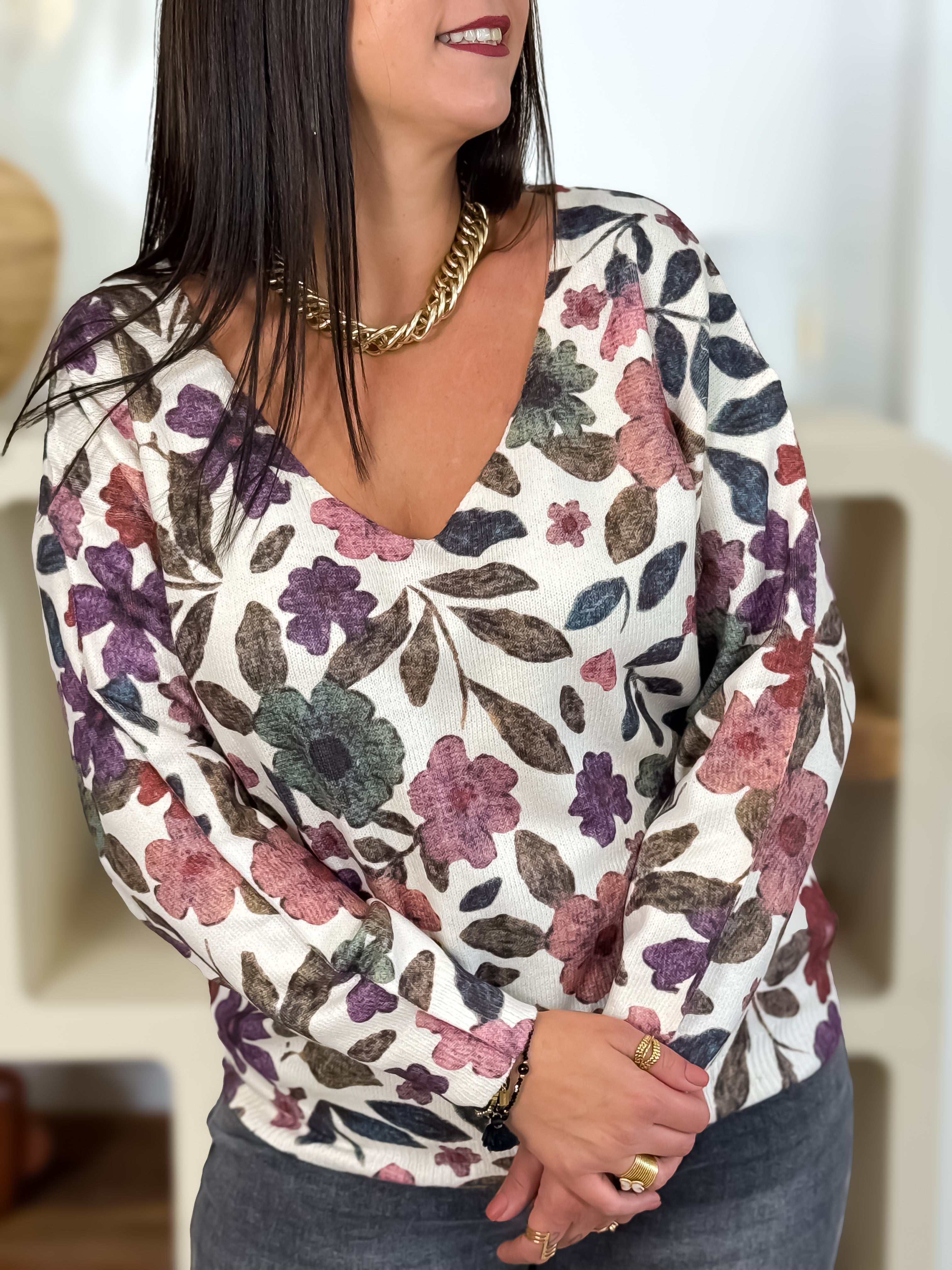 Pull - Selena - Beige & Rose
