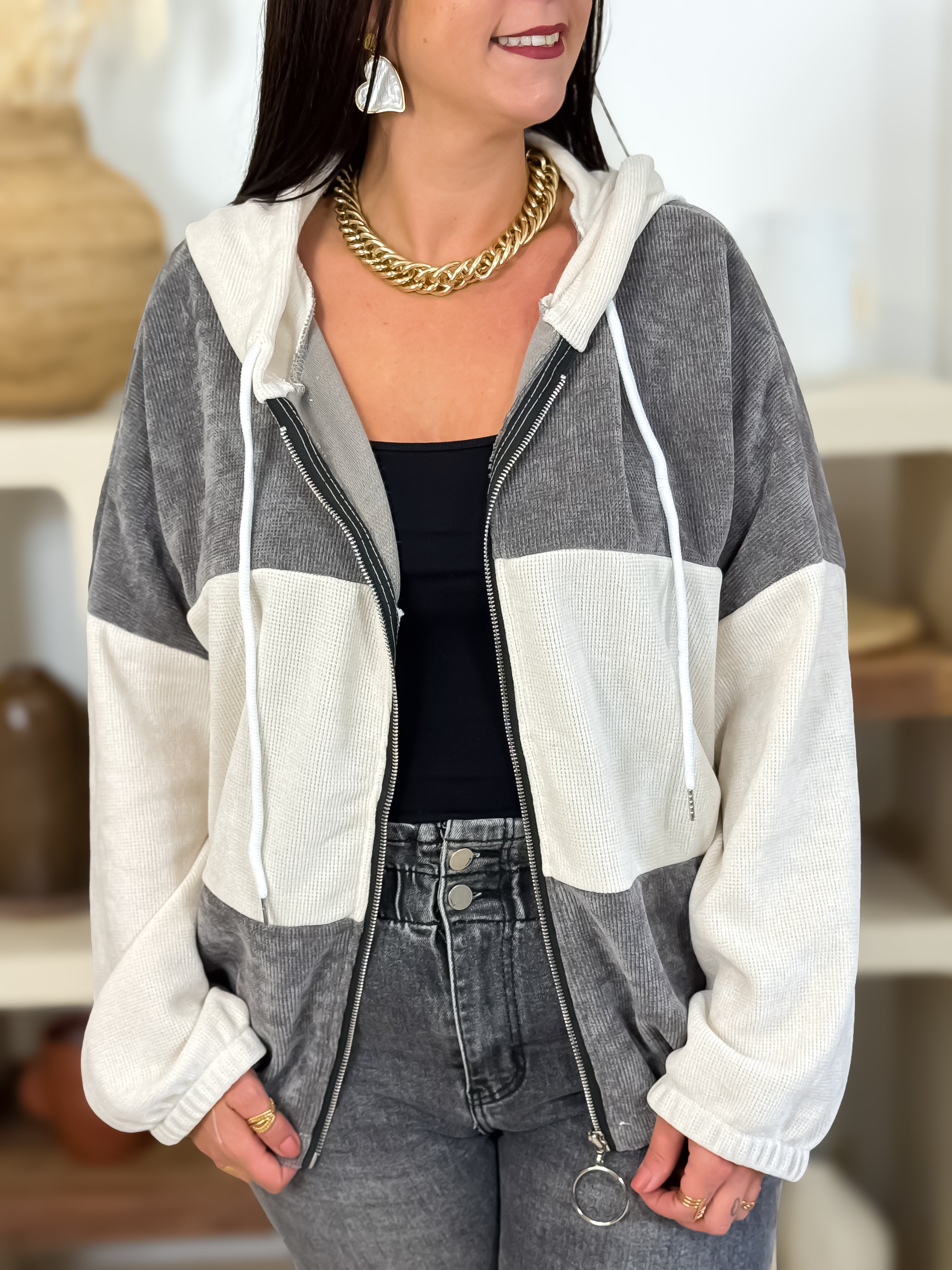 Gilet - Jeroma - Beige & Gris