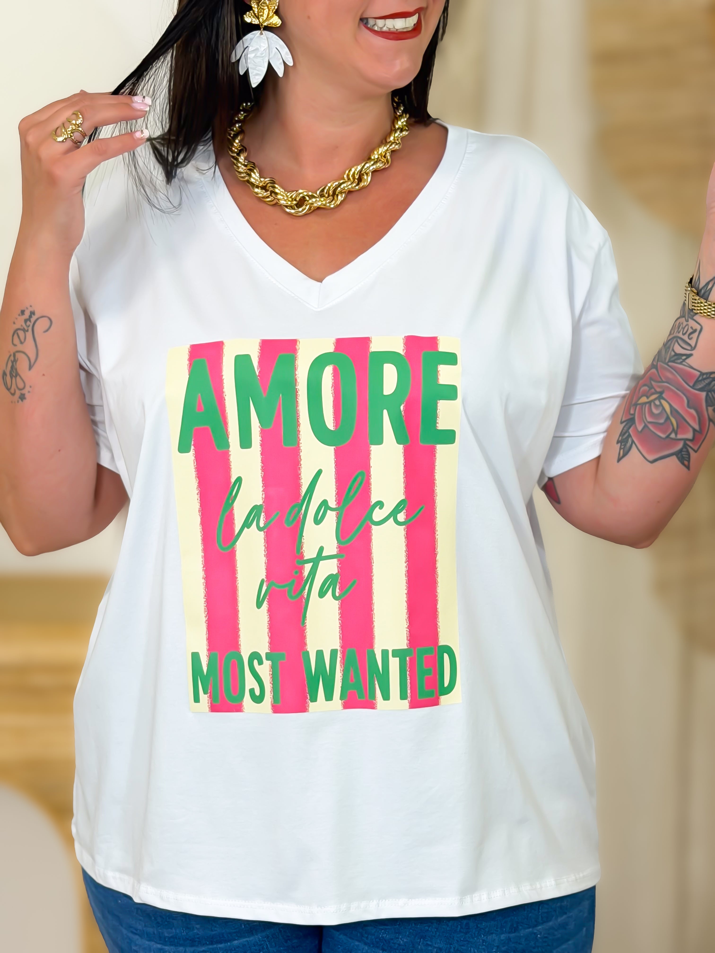 T-shirt - Amore Most Wanted - Blanc