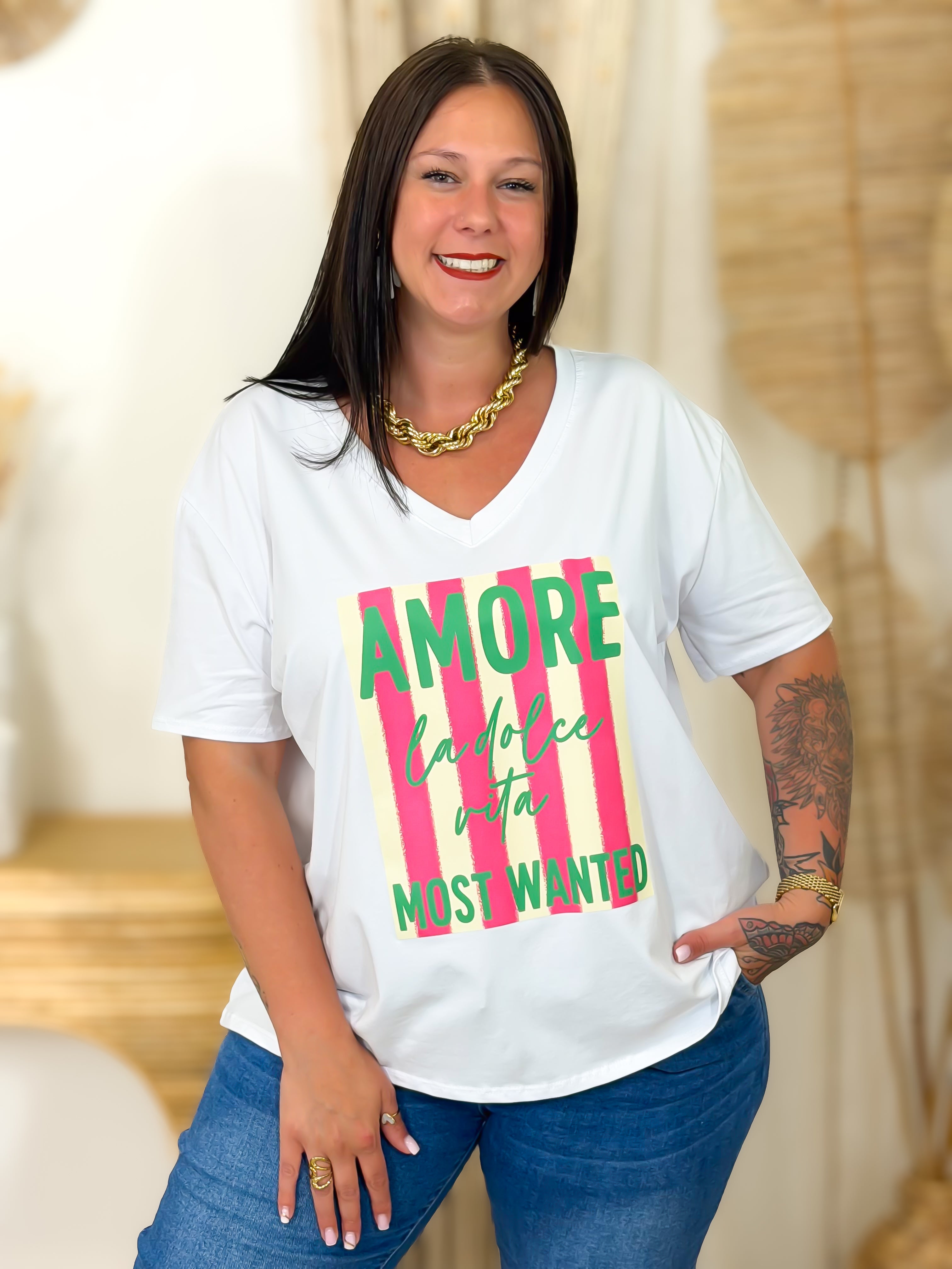 T-shirt - Amore Most Wanted - Blanc