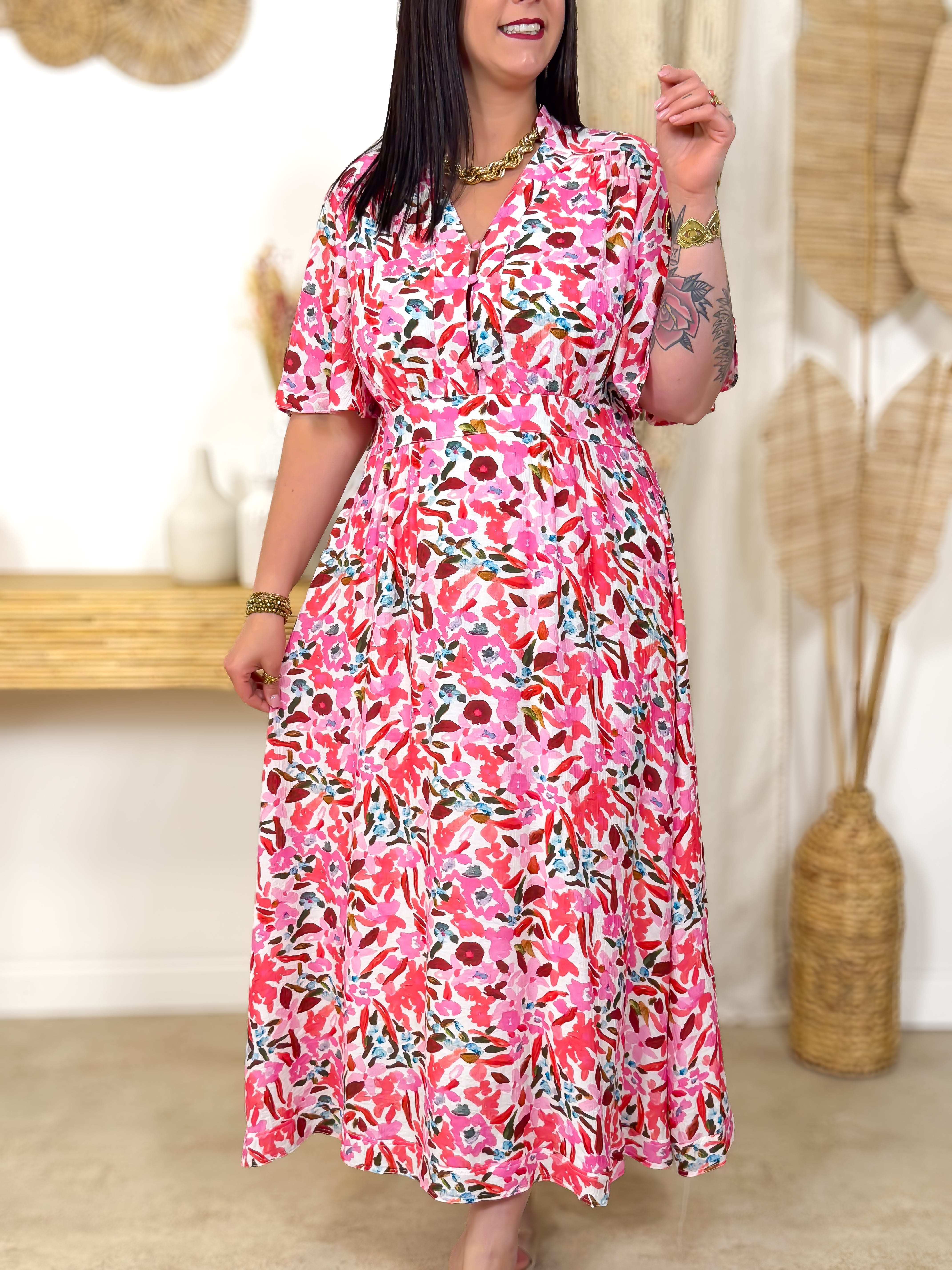 Robe Longue - Goïa - Rose