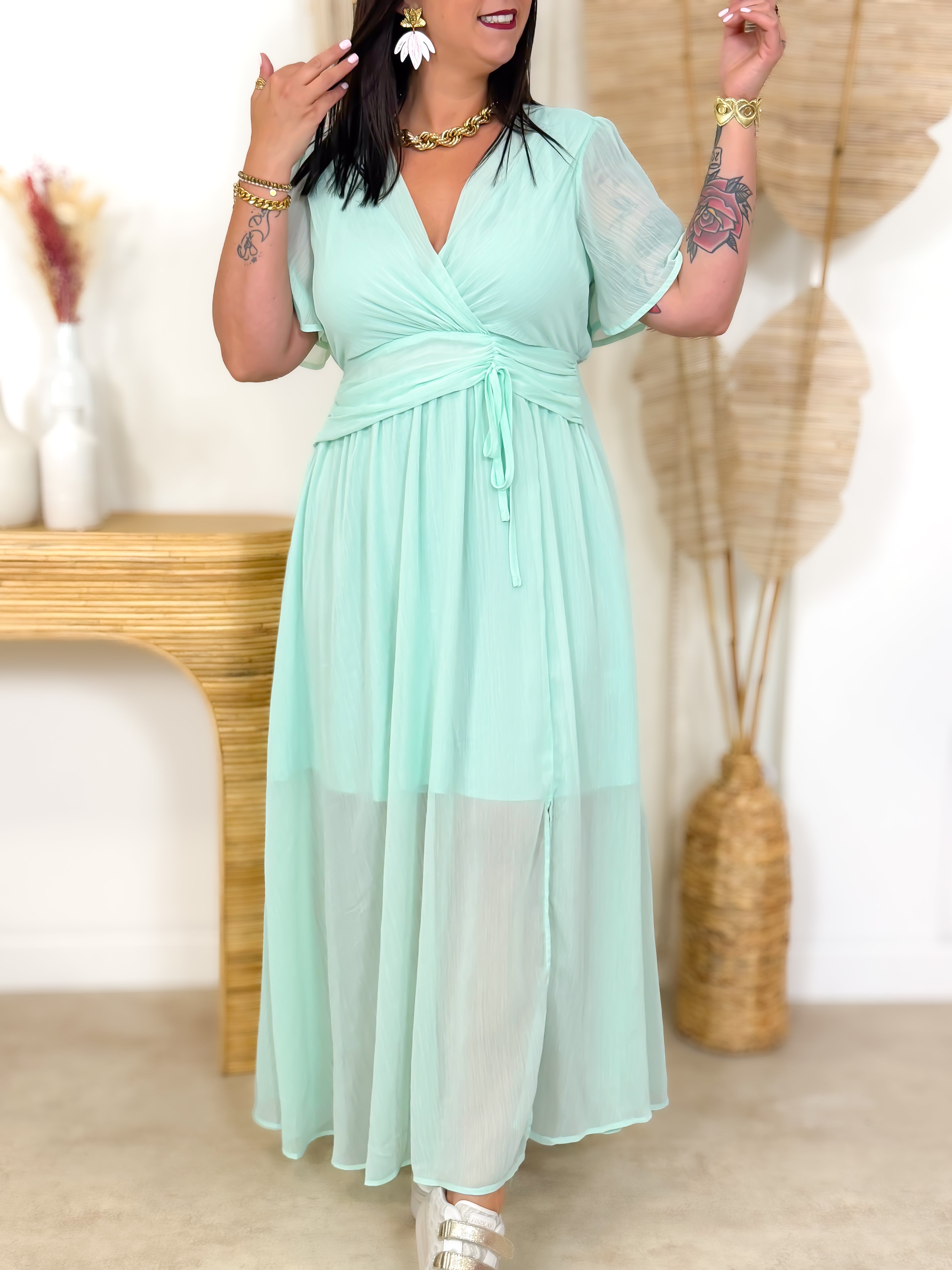 Robe Longue - Cosima - Vert d'eau