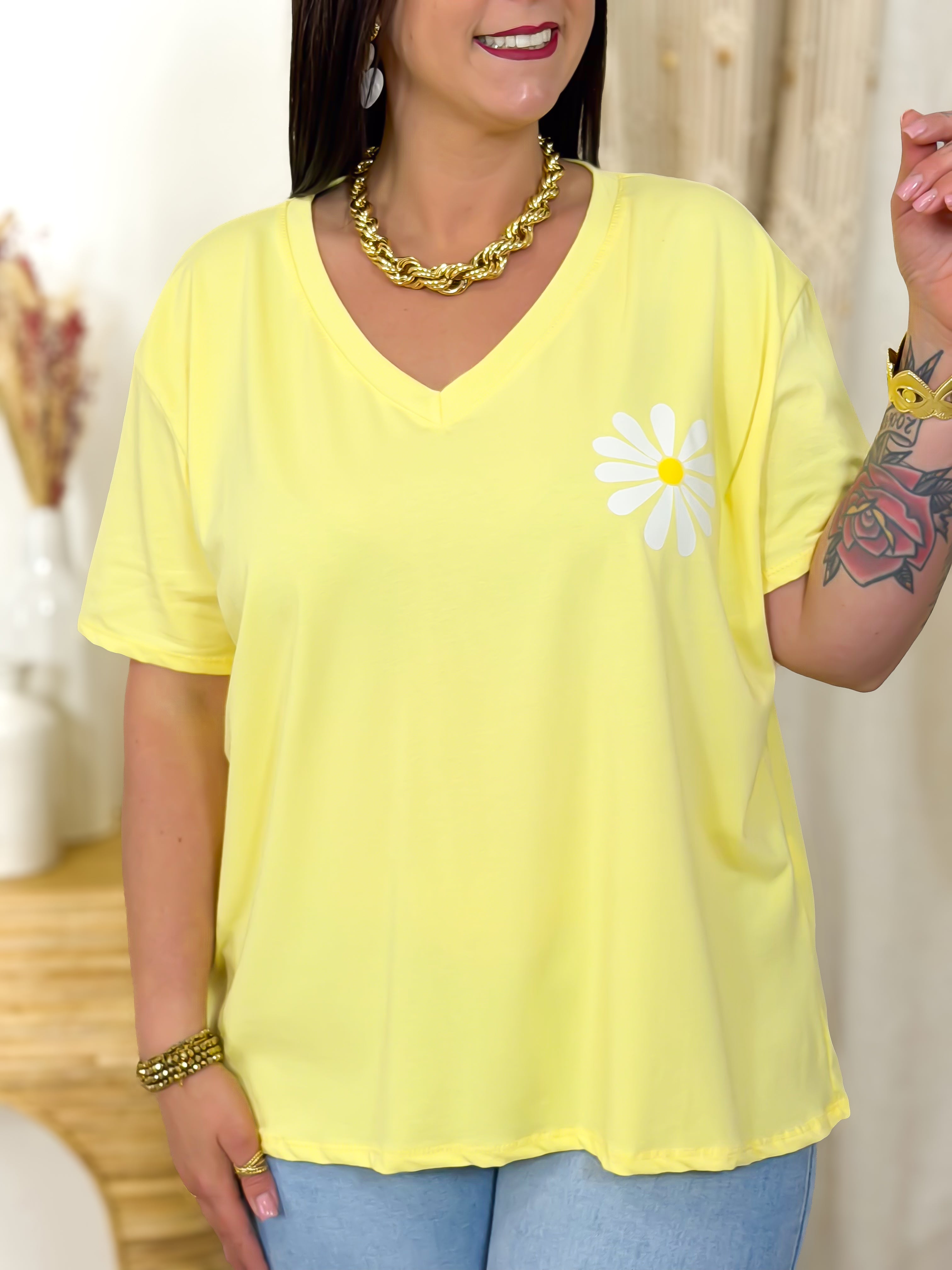 T-shirt - Leila - Geel